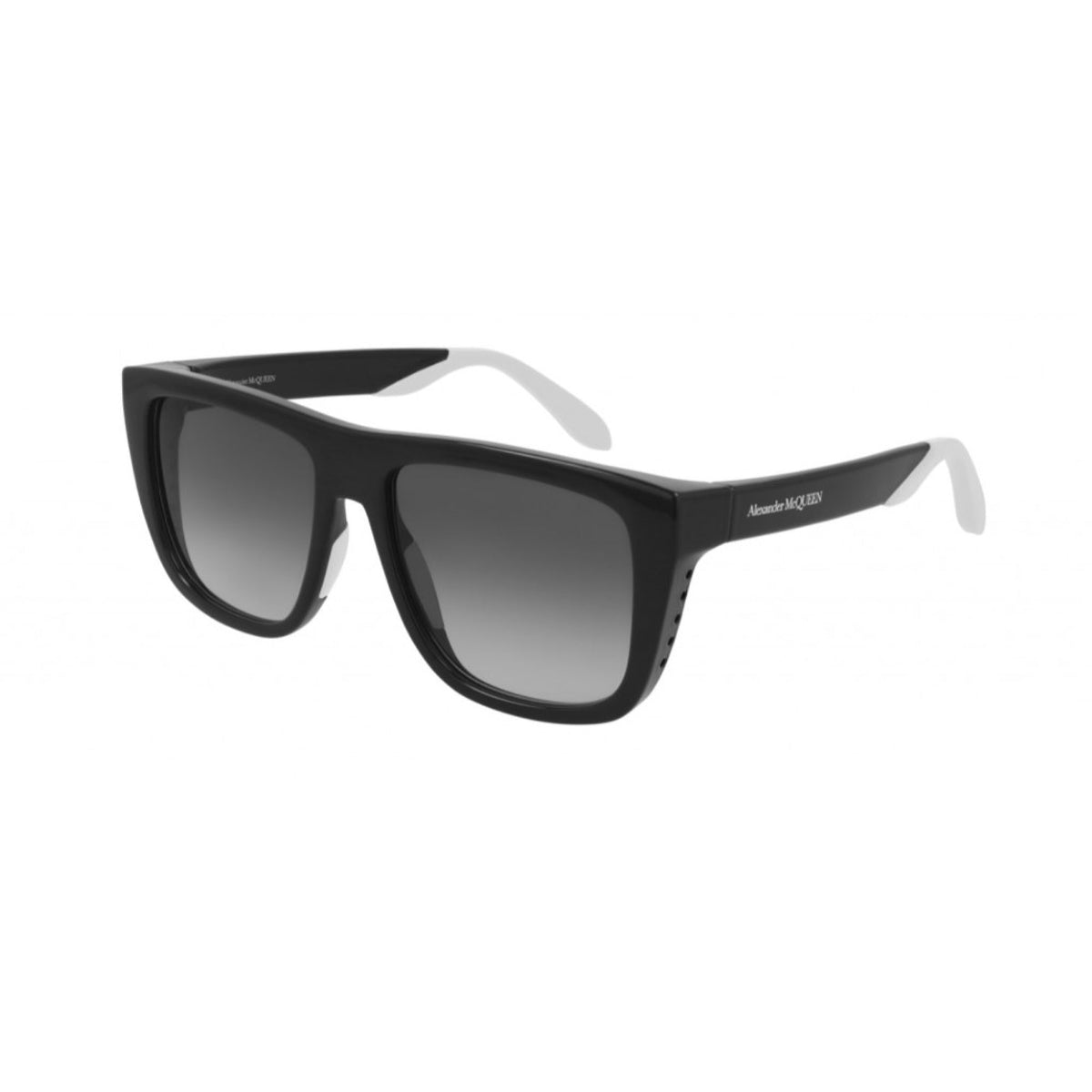 Alexander McQueen Unisex Sunglasses Fall Winter Black Grey Nylon Nylon White AM0293S 001