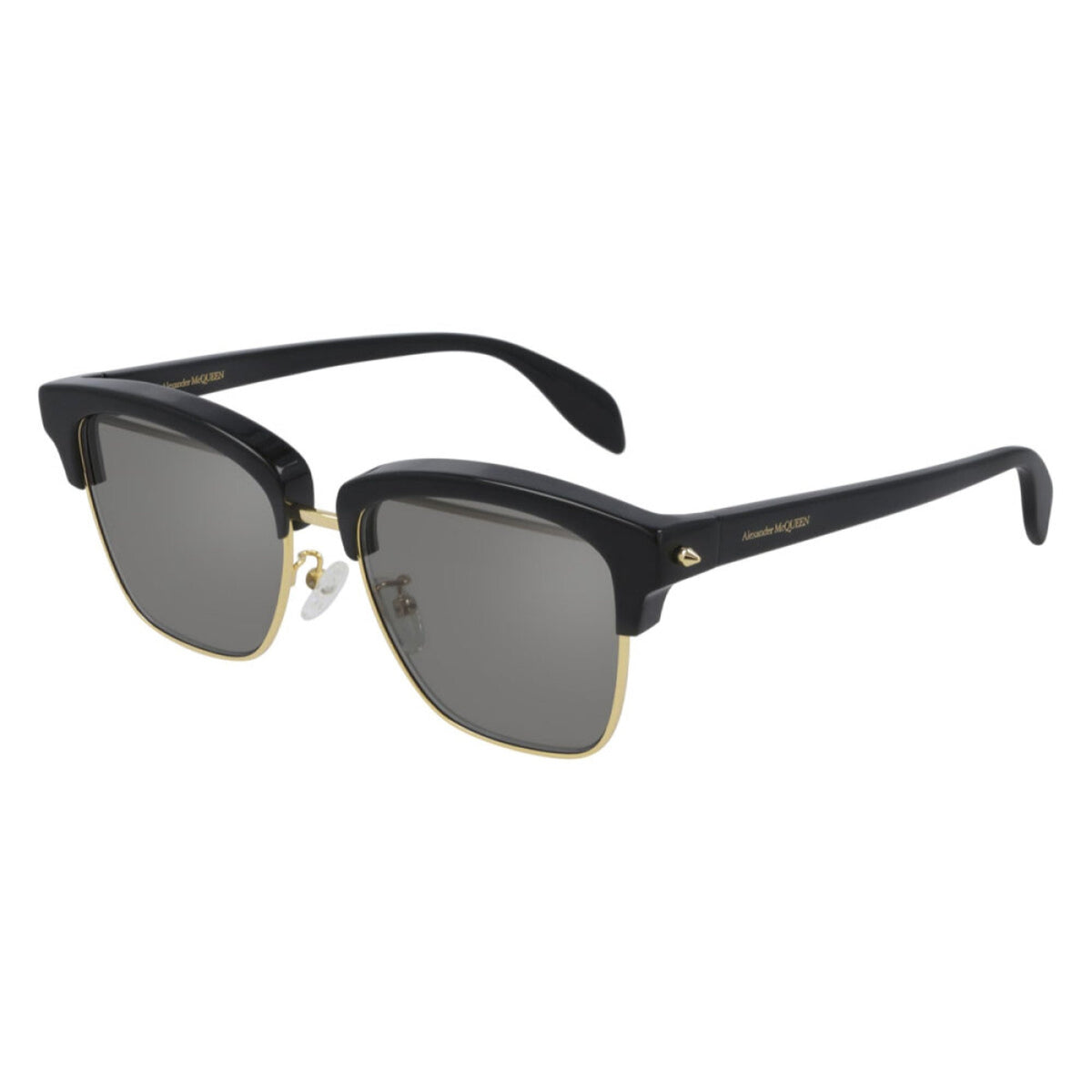 Alexander McQueen Men's Sunglasses Fall Winter Gold Grey Nylon Nylon Black AM0297S 002