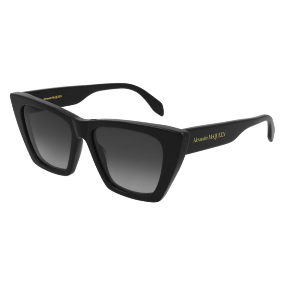 Alexander McQueen Women's Sunglasses Spring Summer Black Grey CR 39 CR 39 Shiny AM0299S 001
