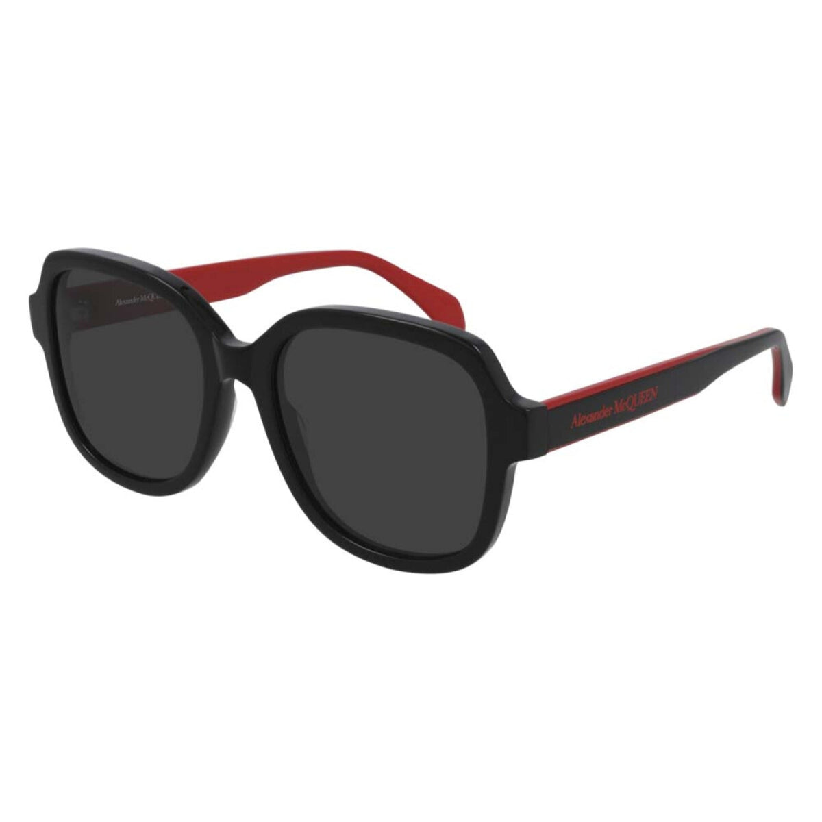 Alexander McQueen Women's Sunglasses Spring Summer Black Grey CR 39 CR 39 Shiny AM0300S 003
