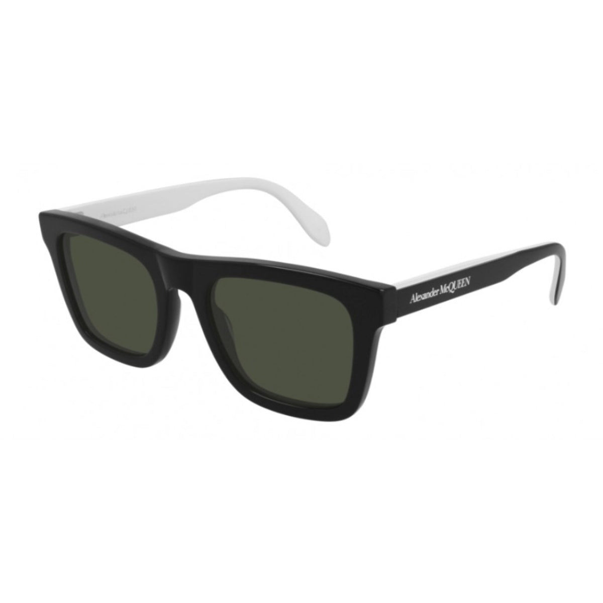 Alexander McQueen Men's Sunglasses Spring Summer Black Green CR 39 CR 39 Shiny AM0301S 003