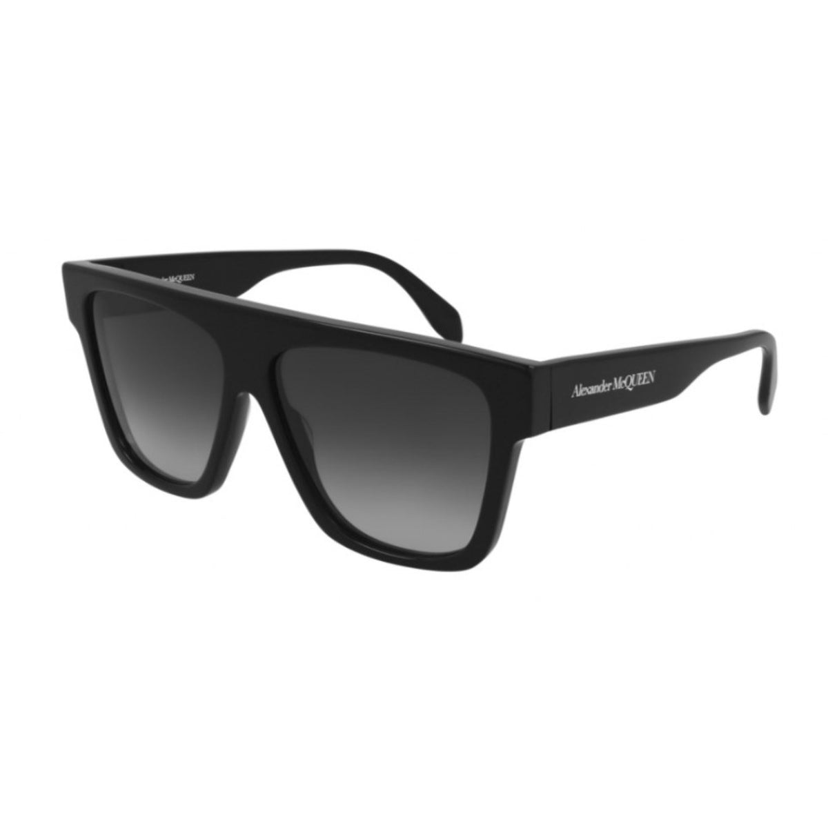 Alexander McQueen Men's Sunglasses Spring Summer Black Grey CR 39 CR 39 Shiny AM0302S 001