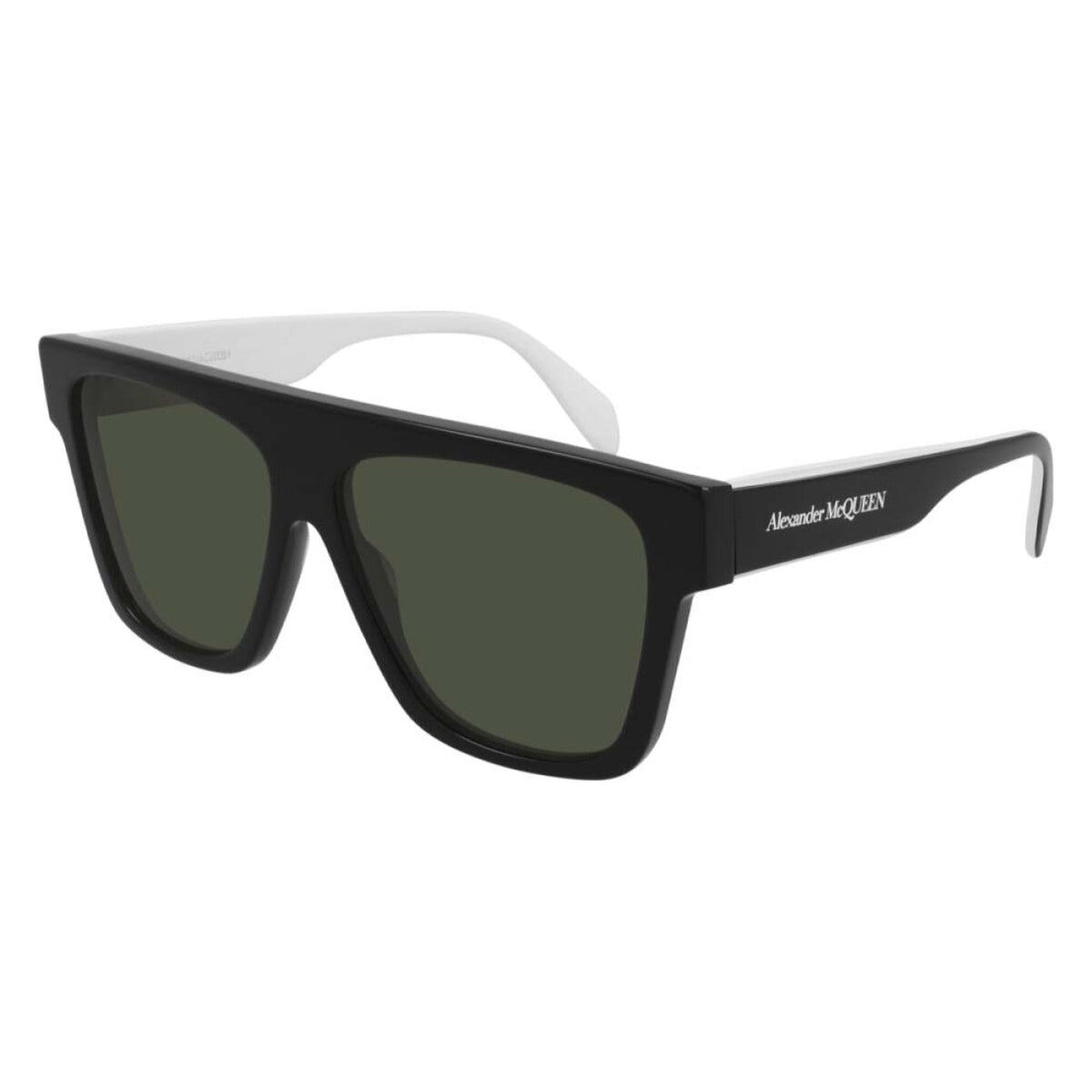 Alexander McQueen Men's Sunglasses Spring Summer Black Green CR 39 CR 39 Shiny AM0302S 003