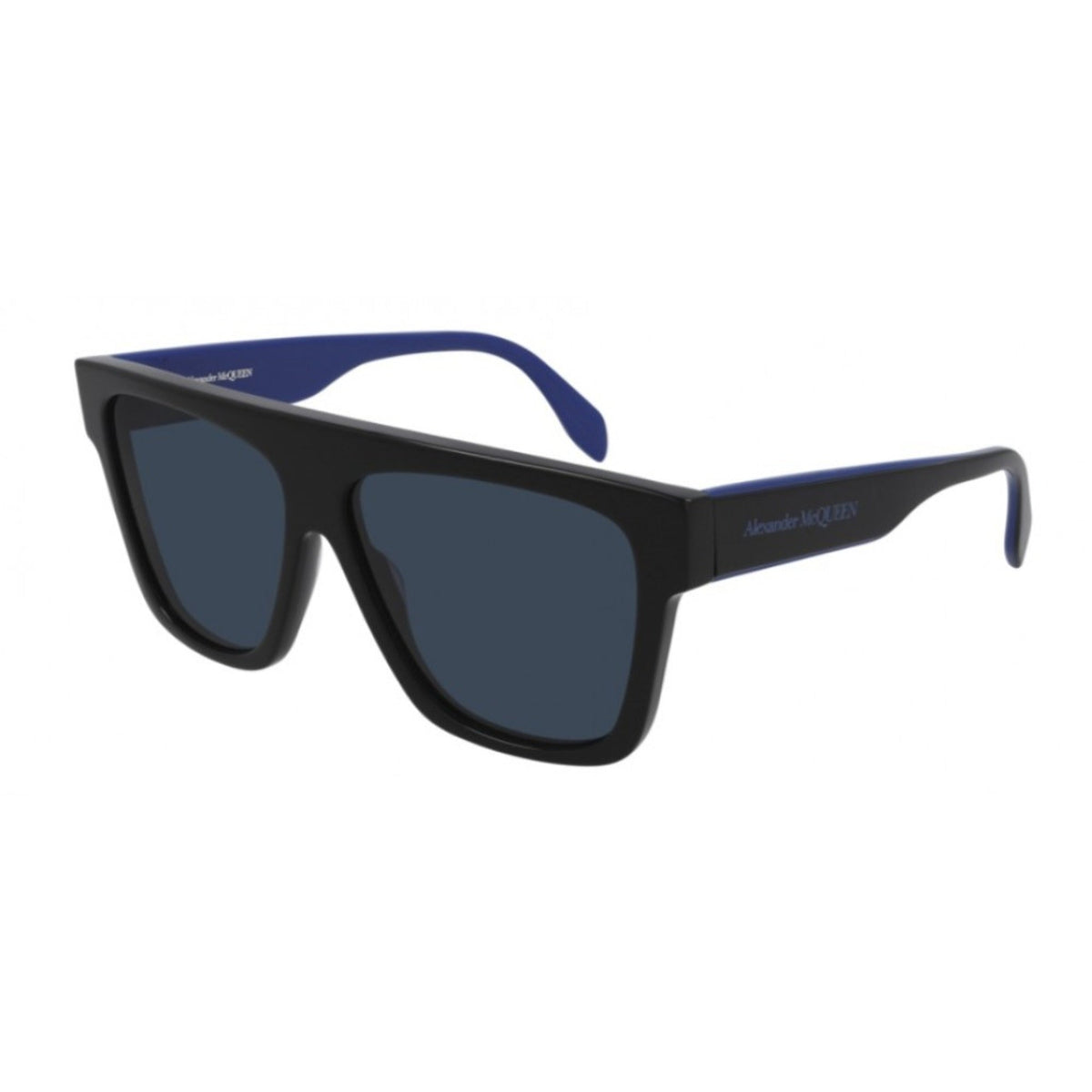 Alexander McQueen Men's Sunglasses Spring Summer Black Blue CR 39 CR 39 Shiny AM0302S 004