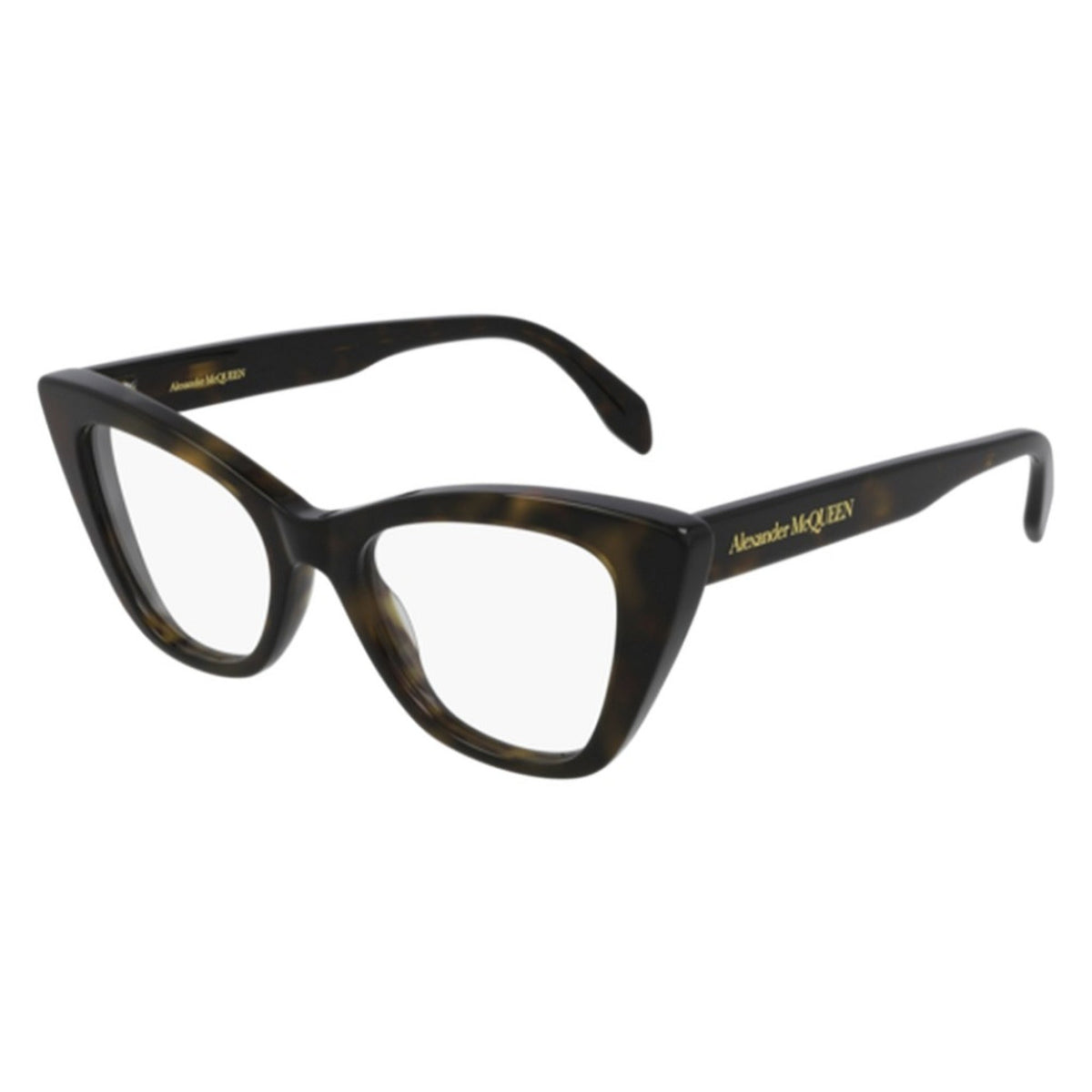 Alexander McQueen Women's Sunglasses Spring Summer Havana Transparent Demo Lens Demo Lens Dark AM0305O 002