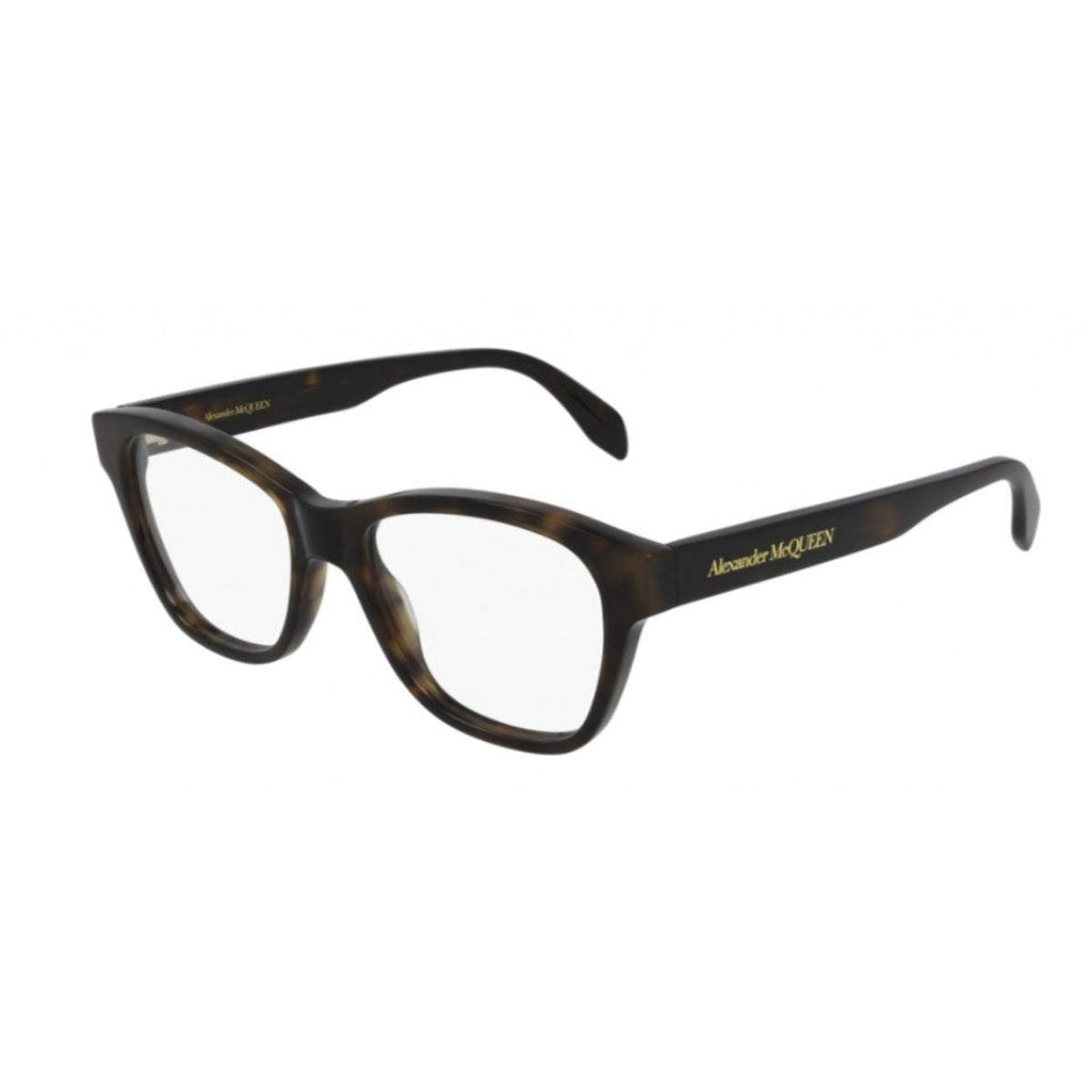Alexander McQueen Women's Sunglasses Spring Summer Havana Transparent Demo Lens Demo Lens Dark AM0306O 002