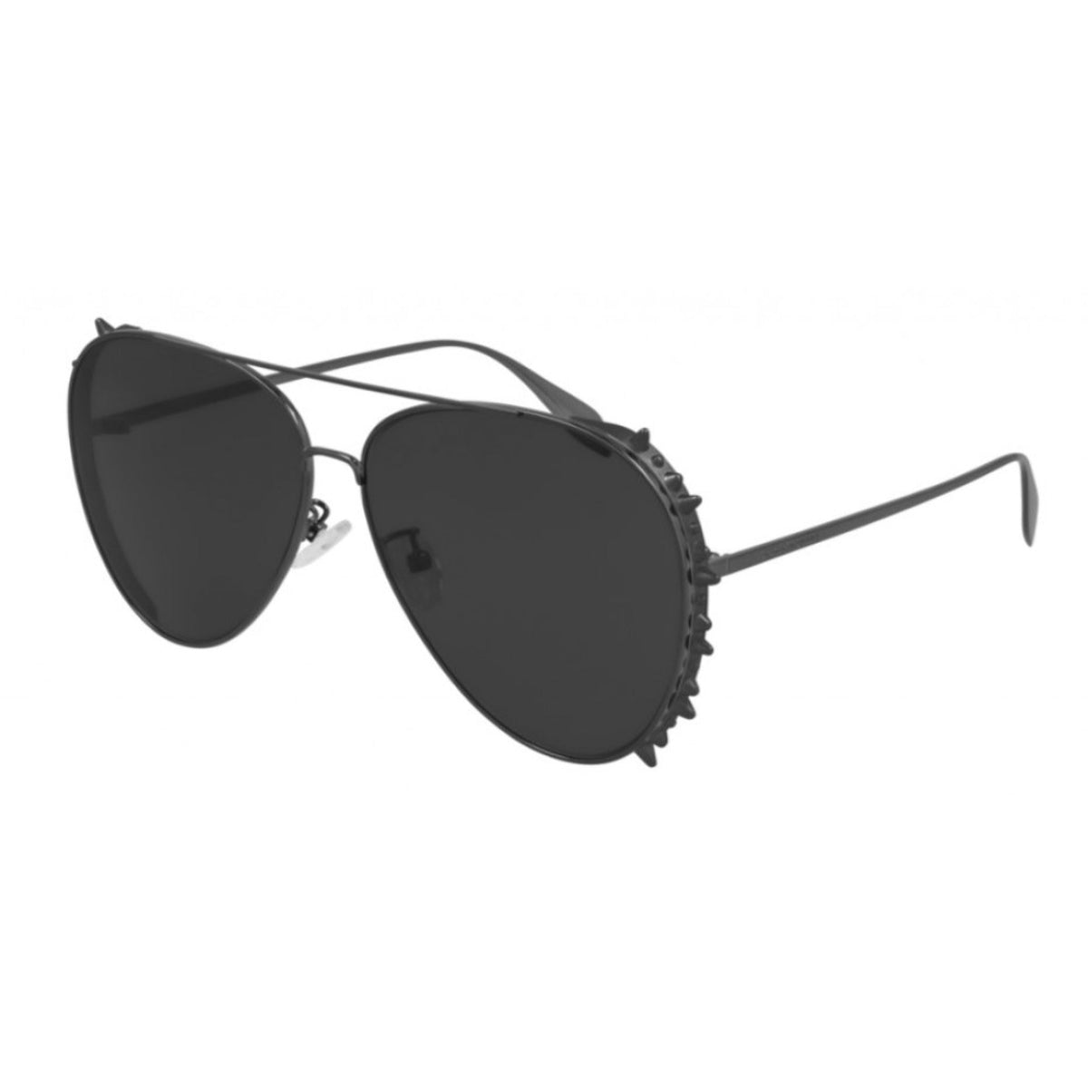 Alexander McQueen Unisex Sunglasses Spring Summer Ruthenium Grey Nylon Nylon Dark AM0308S 001