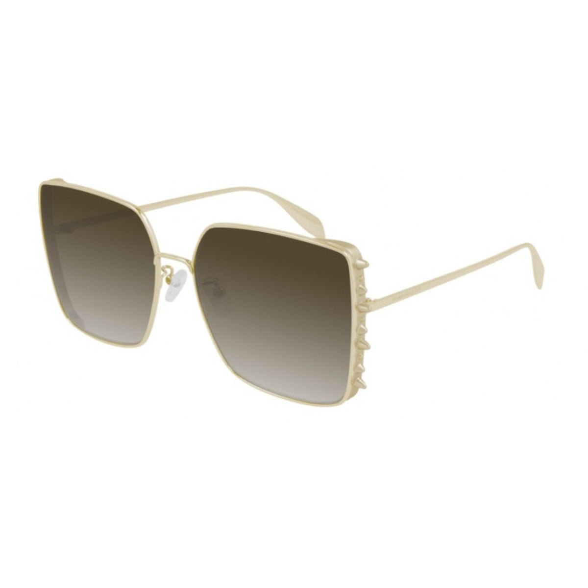 Alexander McQueen Women's Sunglasses Spring Summer Gold Brown Nylon Nylon Light AM0309S 002