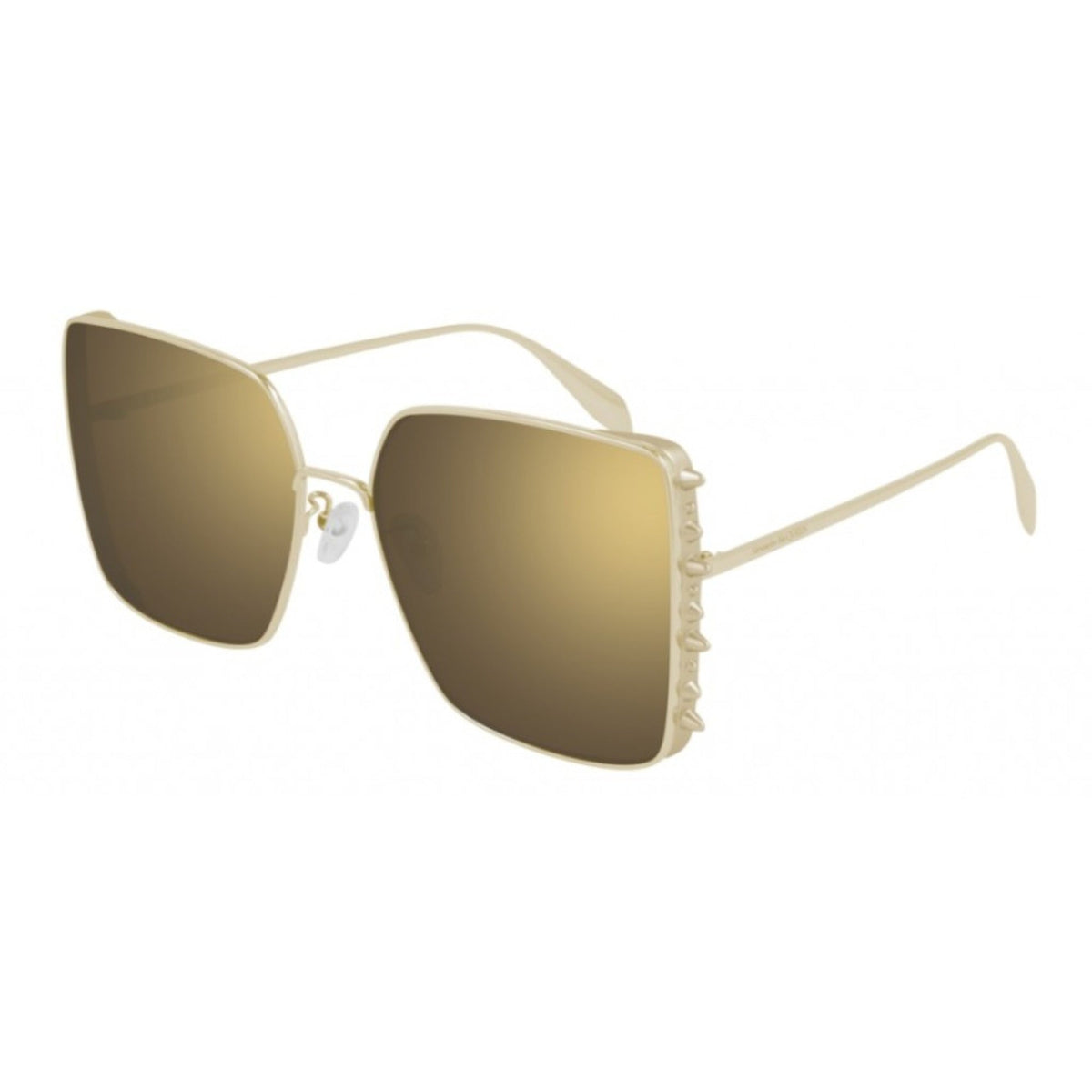 Alexander McQueen Women's Sunglasses Spring Summer Gold Bronze Nylon Nylon Light AM0309S 003