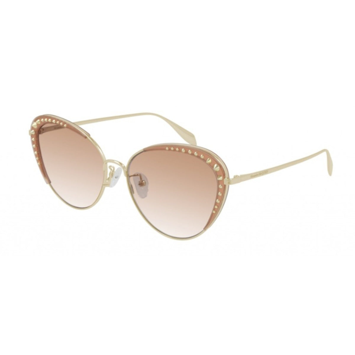 Alexander McQueen Women's Sunglasses Spring Summer Gold Orange Nylon Nylon Nude AM0310S 003