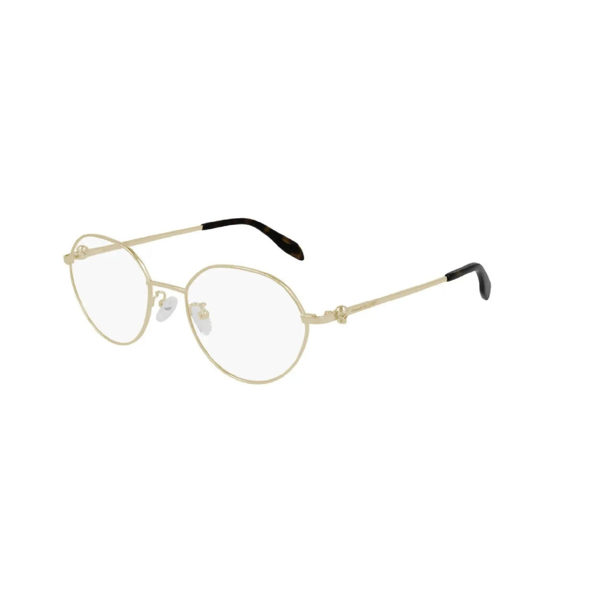 Alexander McQueen Unisex Sunglasses Spring Summer Gold Transparent Demo Lens Demo Lens Light AM0319O 002