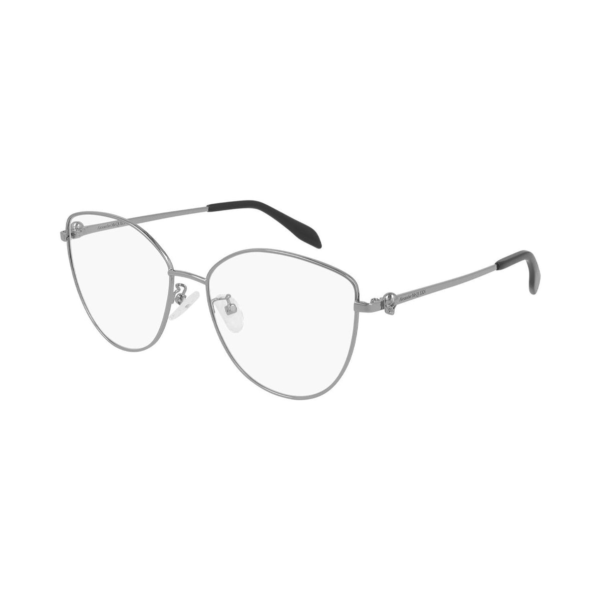 Alexander McQueen Women's Sunglasses Spring Summer Ruthenium Transparent Demo Lens Demo Lens Light AM0320O 001