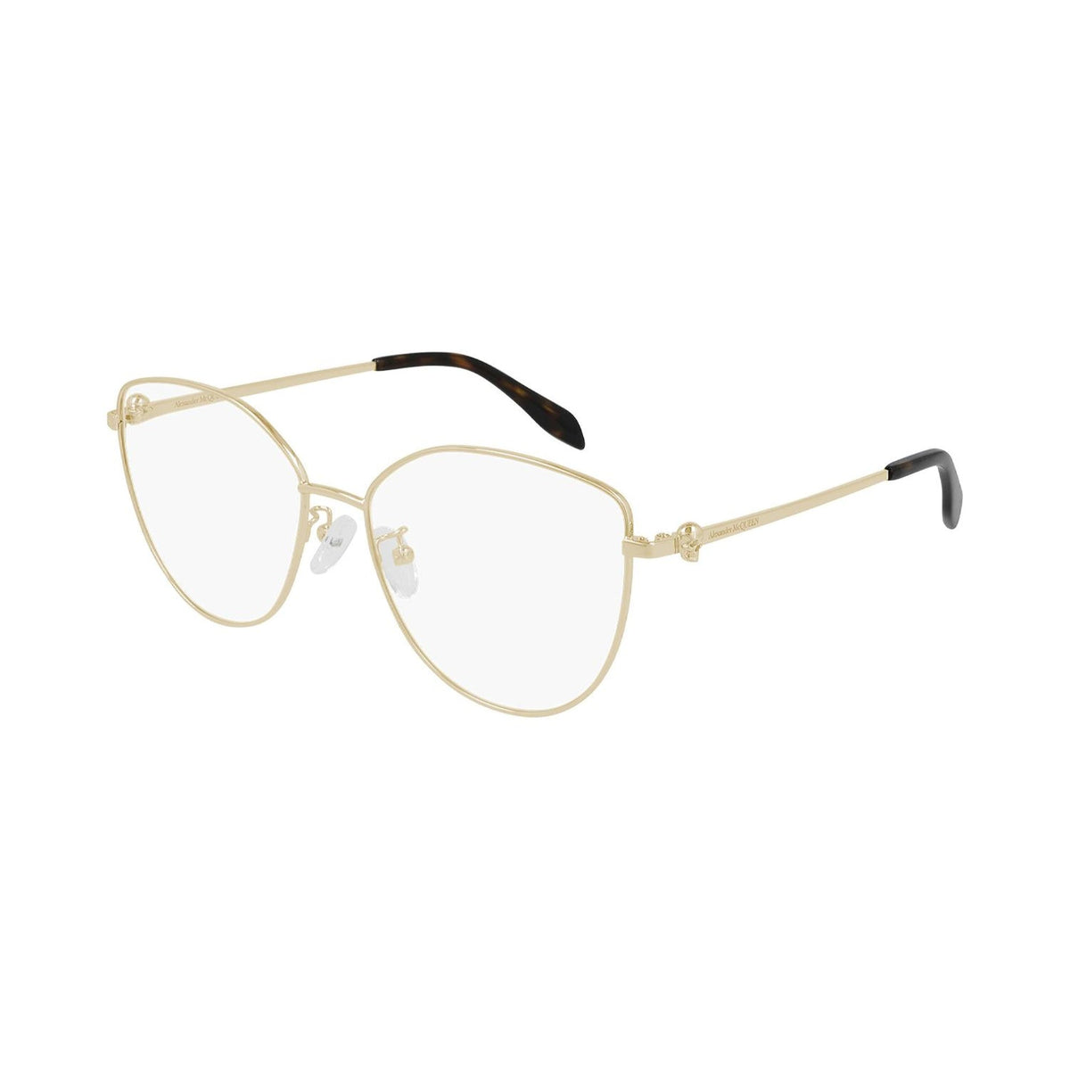 Alexander McQueen Women&#39;s Sunglasses Spring Summer Gold Transparent Demo Lens Demo Lens Light AM0320O 002