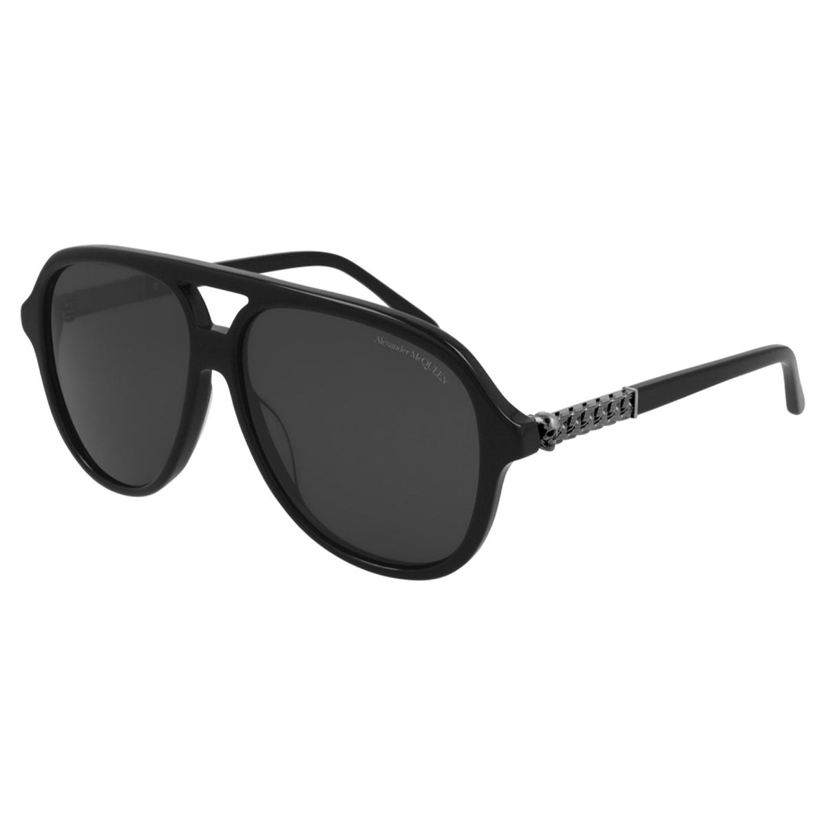 Alexander McQueen Men's Sunglasses Spring Summer Black Grey CR 39 CR 39 Shiny AM0322S 001