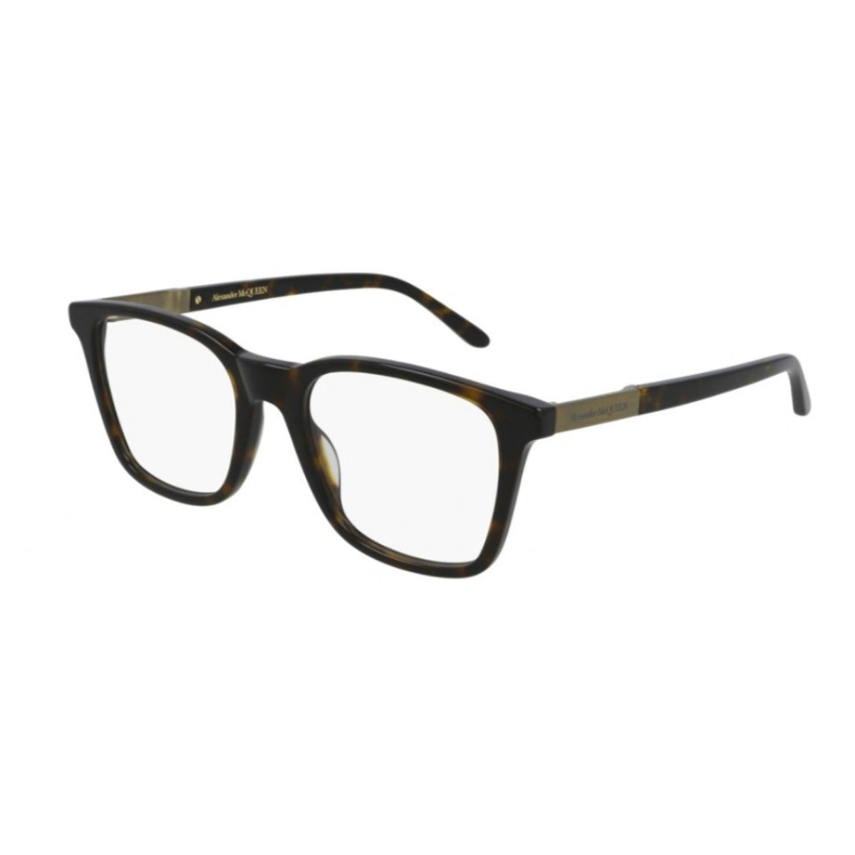 Alexander McQueen Men's Sunglasses Spring Summer Havana Transparent Demo Lens Demo Lens Dark AM0324O 002
