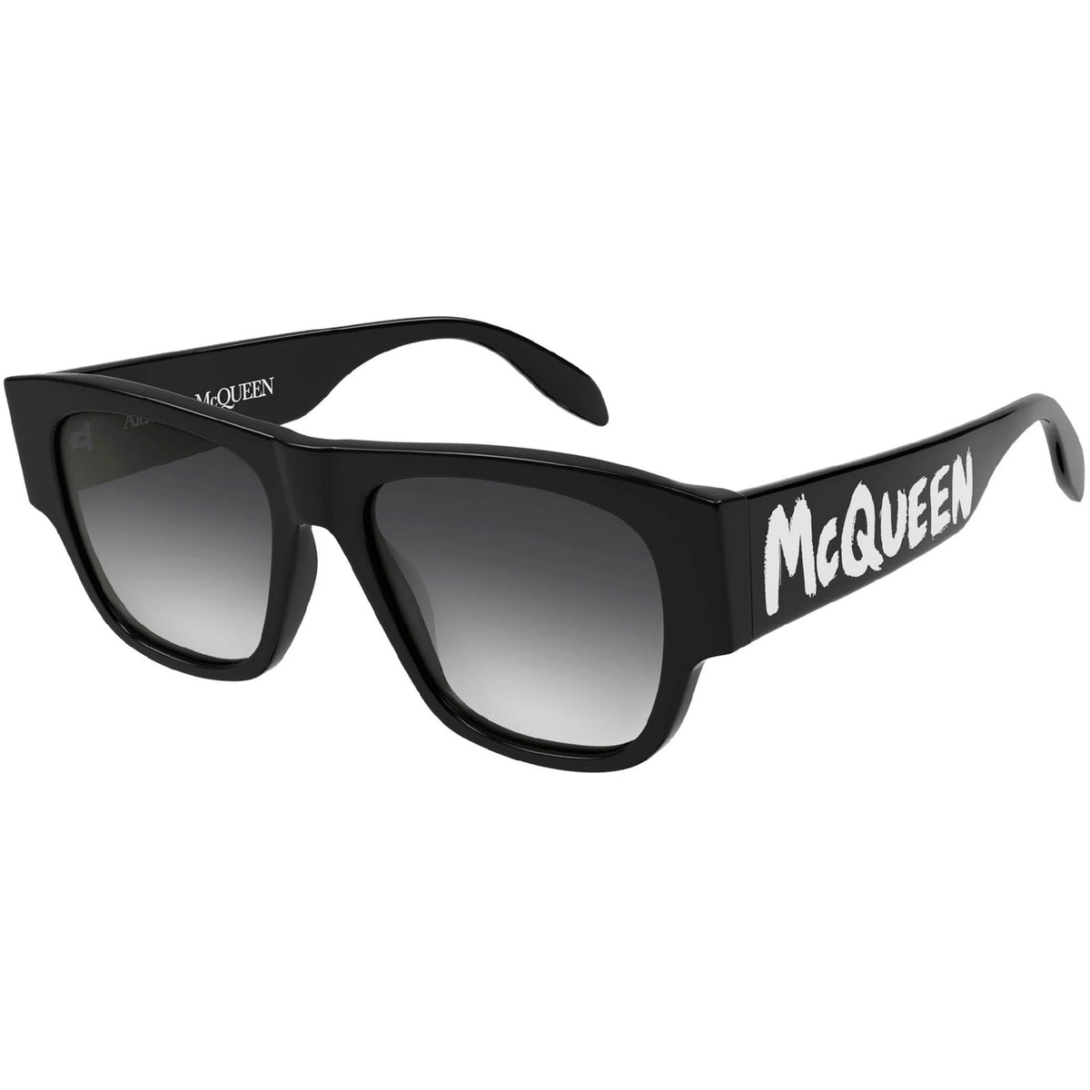 Alexander McQueen Men&#39;s Sunglasses Fall Winter Black Grey CR 39 CR 39 Shiny AM0328S 001