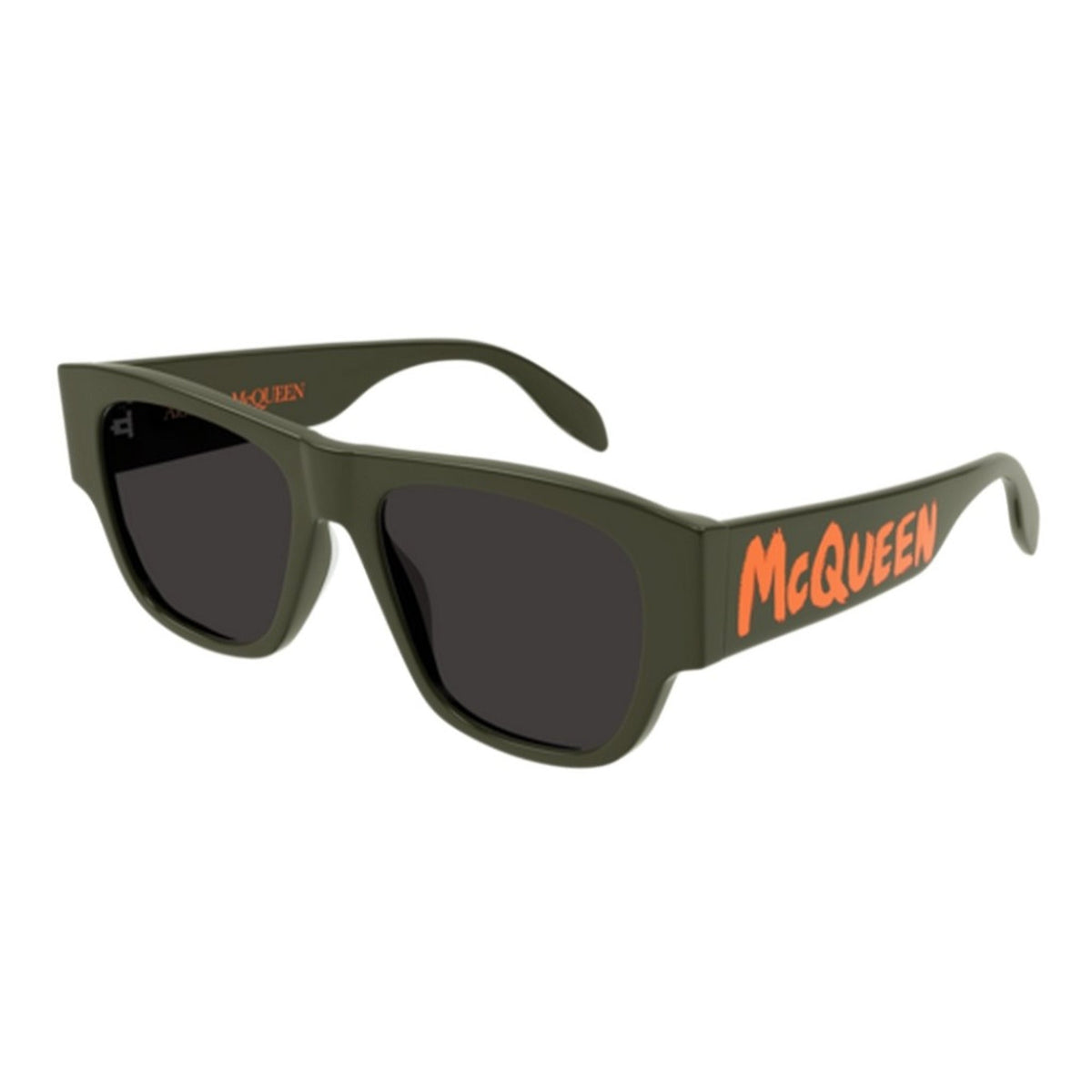 Alexander McQueen Men's Sunglasses Fall Winter Green Grey CR 39 CR 39 Shiny AM0328S 003