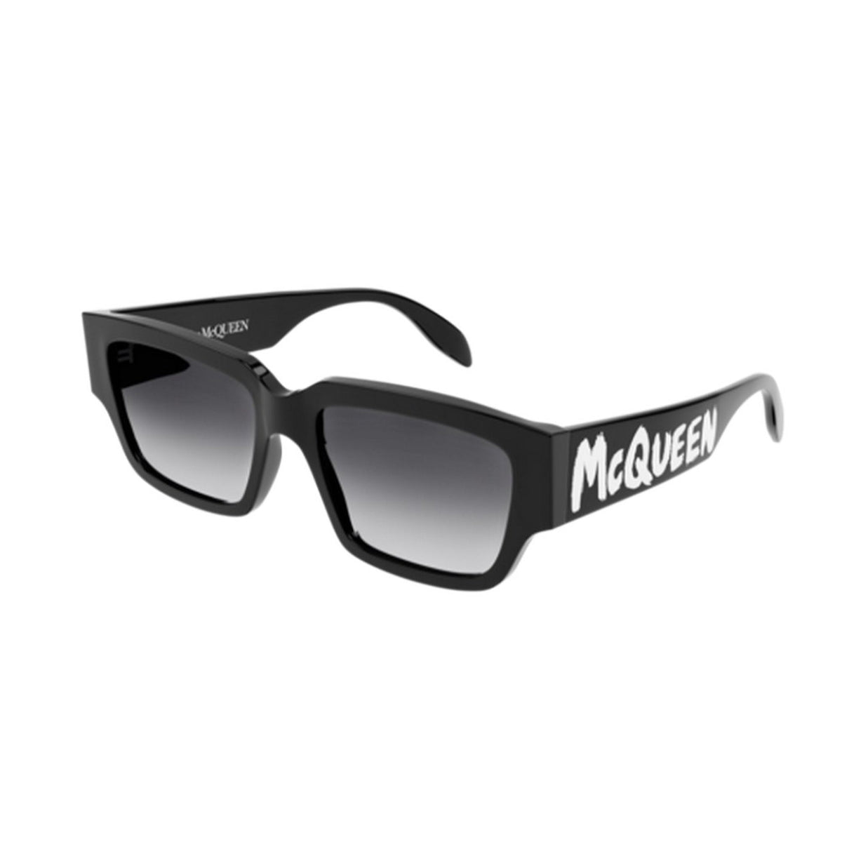 Alexander McQueen Men&#39;s Sunglasses Fall Winter Black Grey CR 39 CR 39 Shiny AM0329S 001