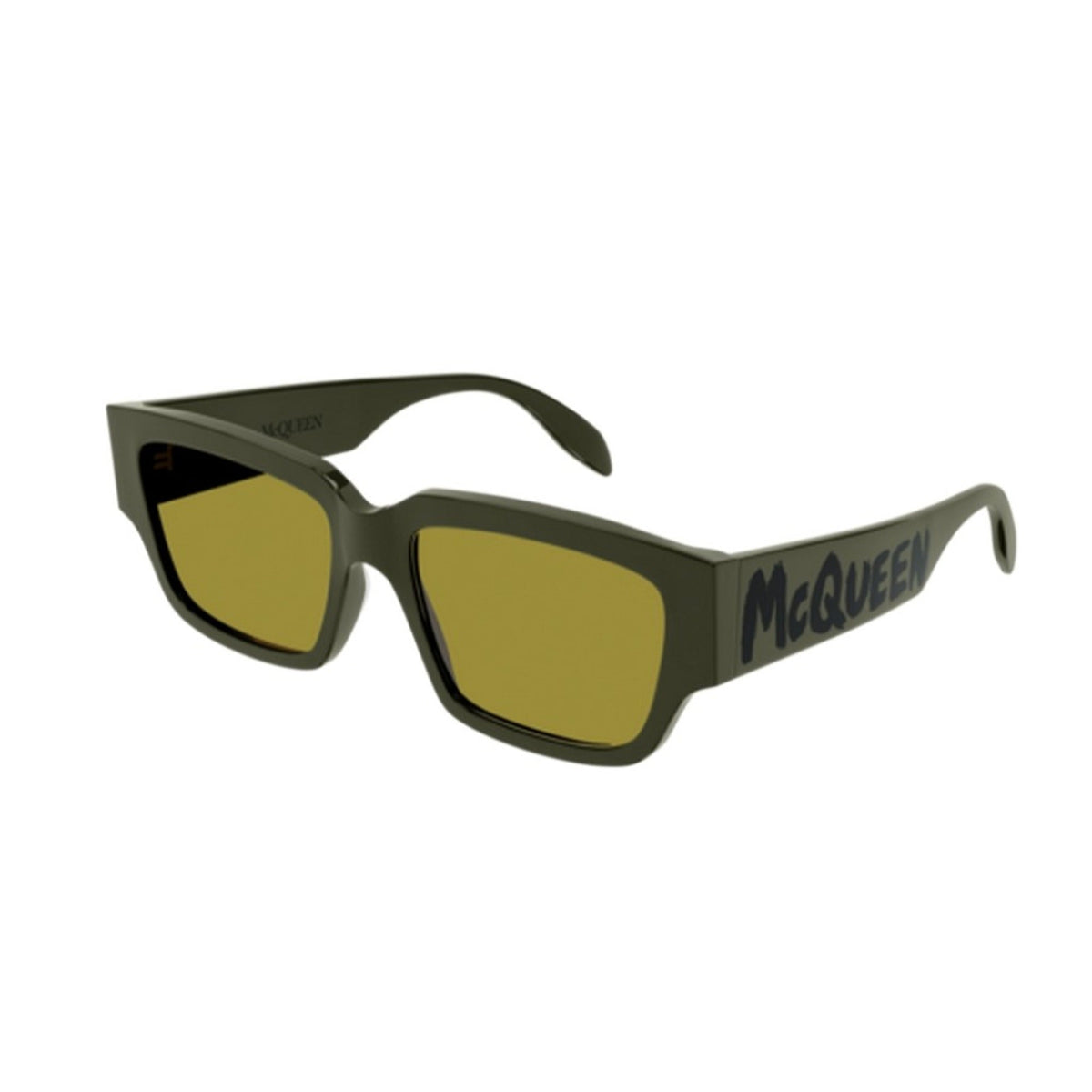 Alexander McQueen Men&#39;s Sunglasses Fall Winter Green  Yellow Nylon Nylon Shiny AM0329S 004