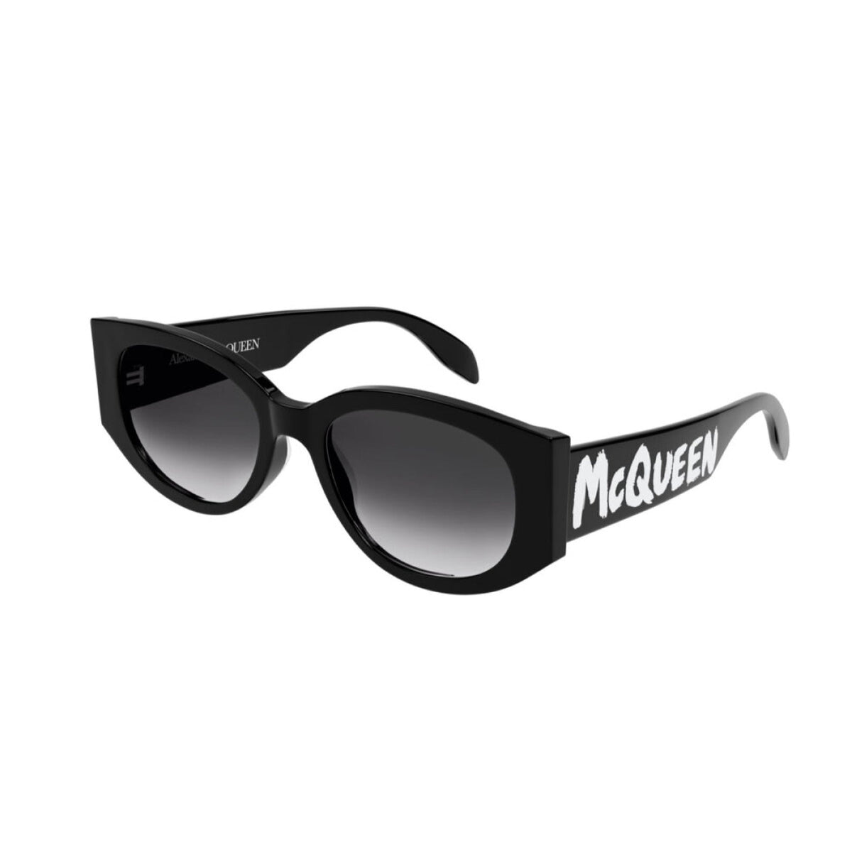 Alexander McQueen Women's Sunglasses Fall Winter Black Grey CR 39 CR 39 Shiny AM0330S 001