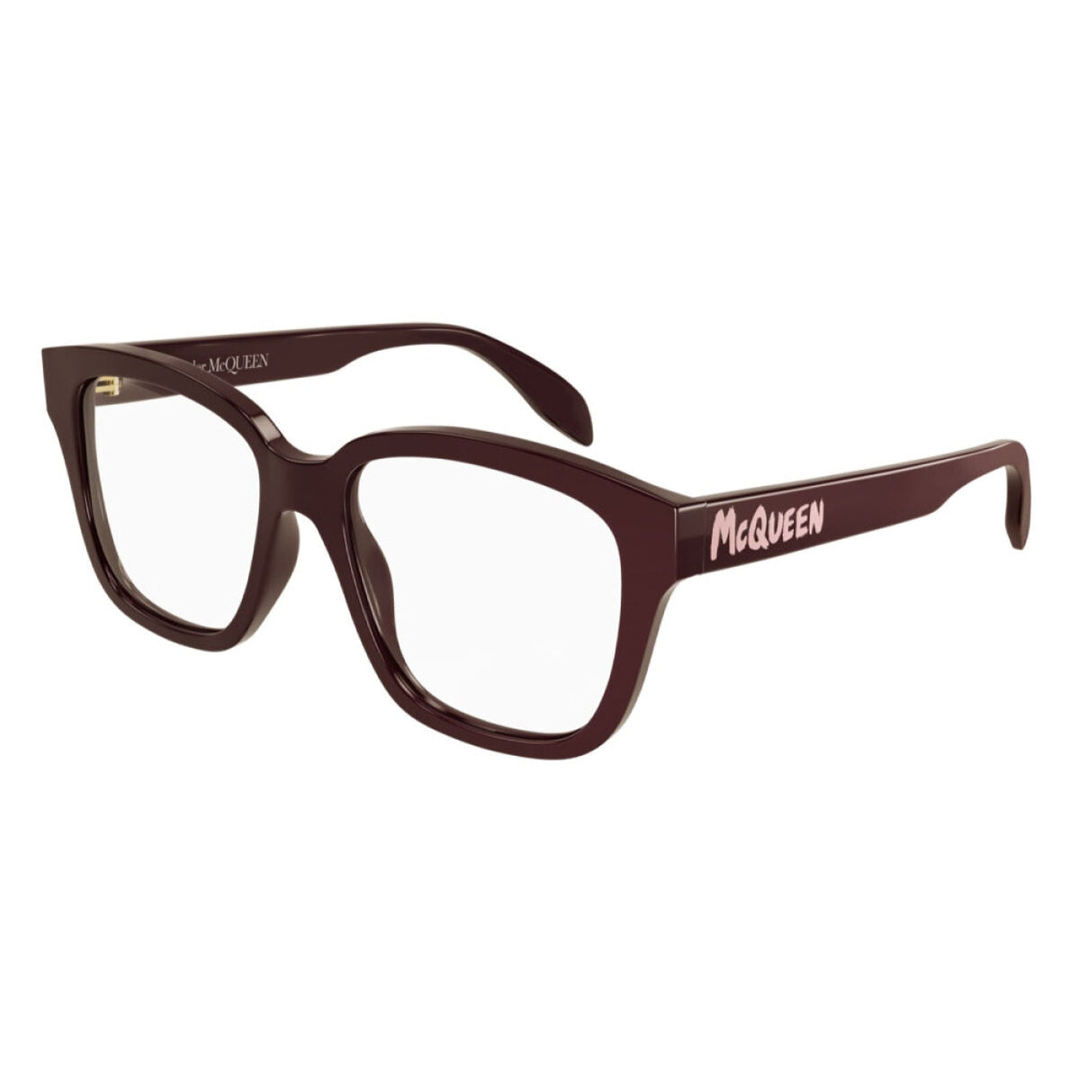 Alexander McQueen Women's Sunglasses Fall Winter Burgundy Transparent Demo Lens Demo Lens Dark AM0333O 003