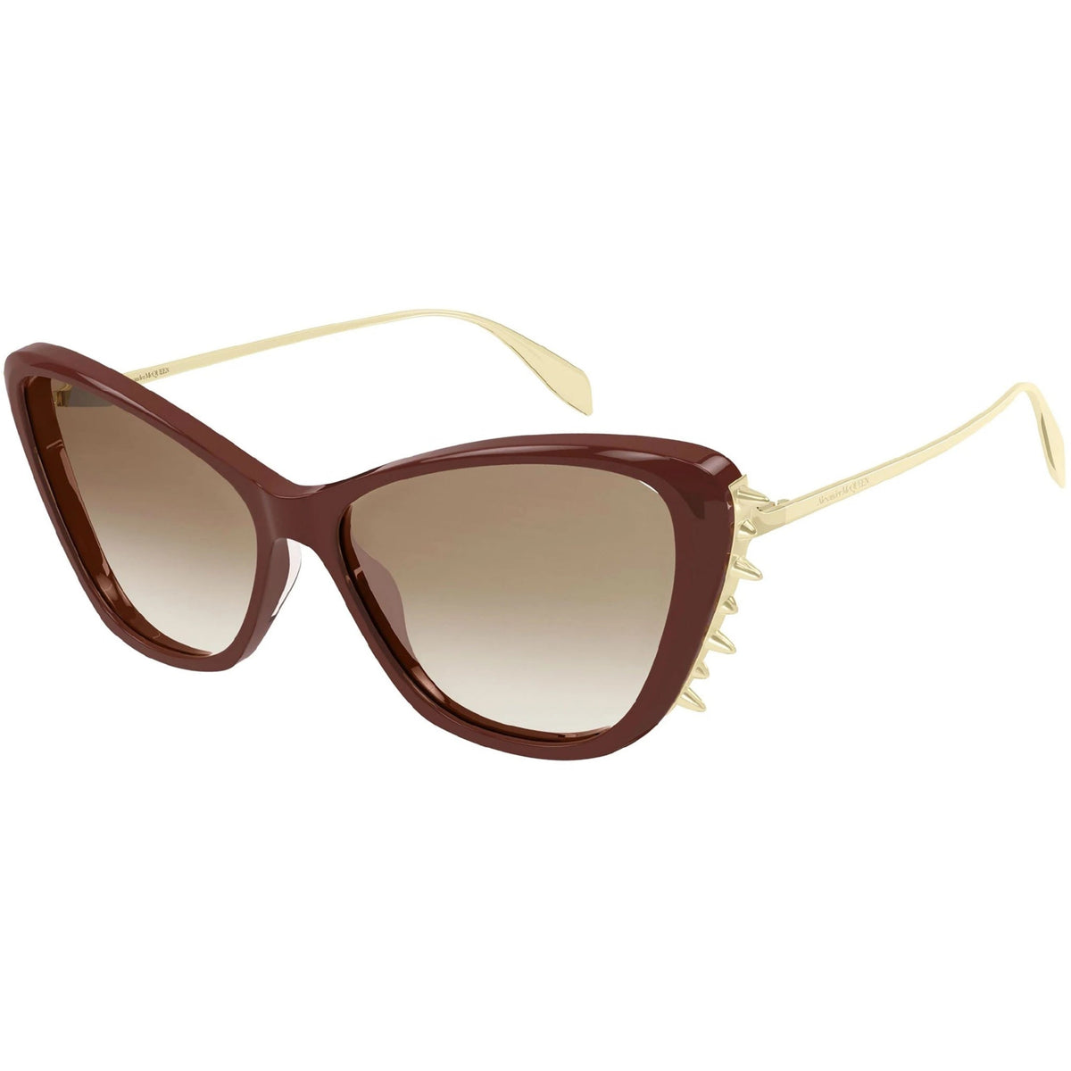 Alexander McQueen Women's Sunglasses Fall Winter Brown Brown Nylon Nylon Shiny AM0339S 003