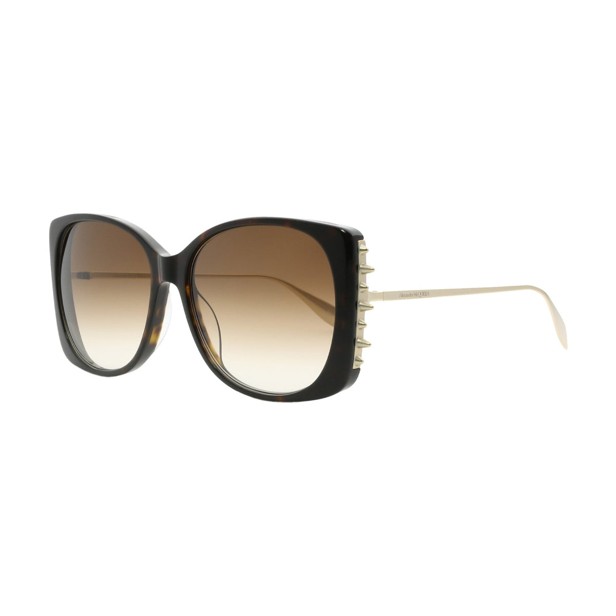 Alexander McQueen Women's Sunglasses Fall Winter Havana Brown CR 39 CR 39 Dark AM0340S 002