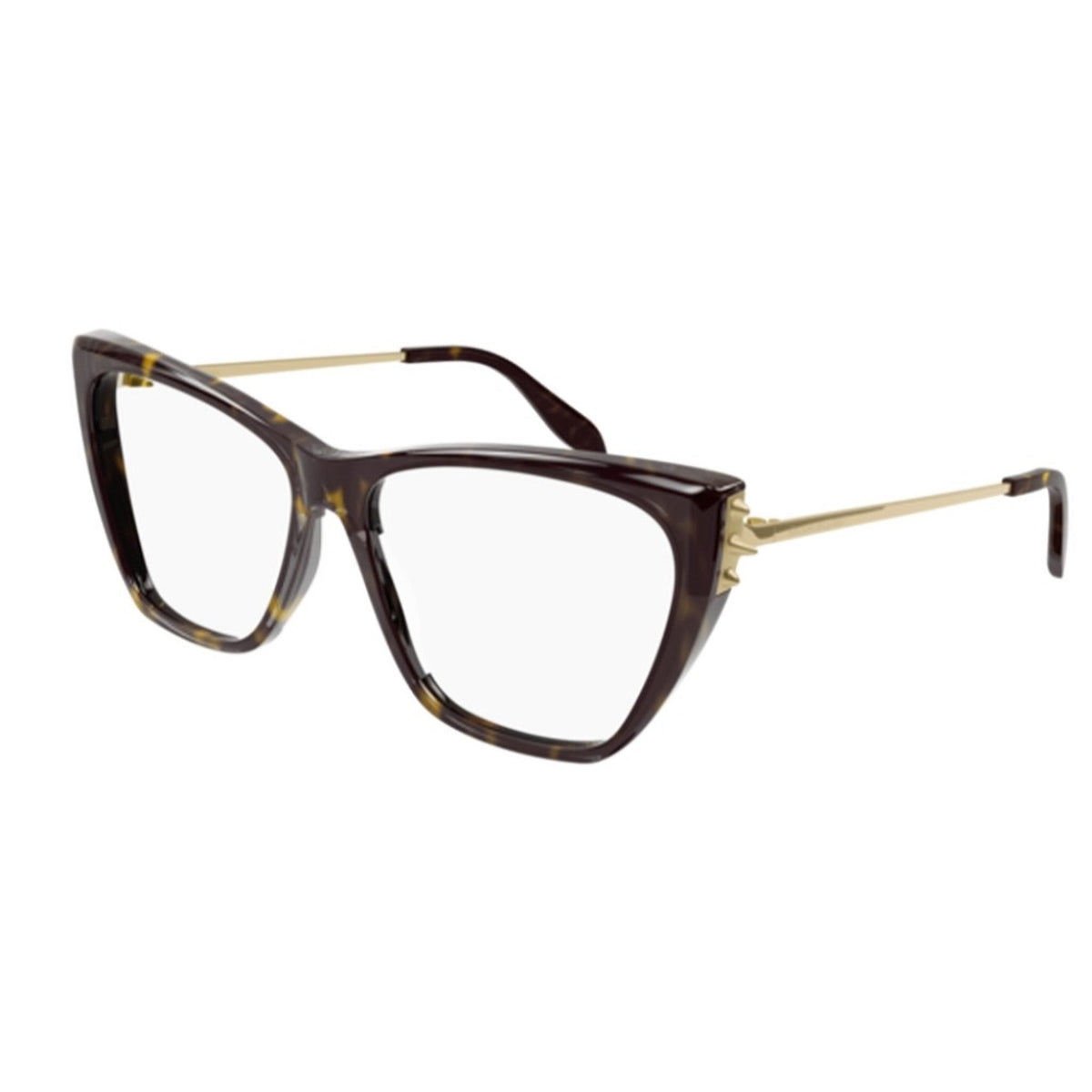 Alexander McQueen Women's Sunglasses Fall Winter Havana Transparent Demo Lens Demo Lens Dark AM0341O 002