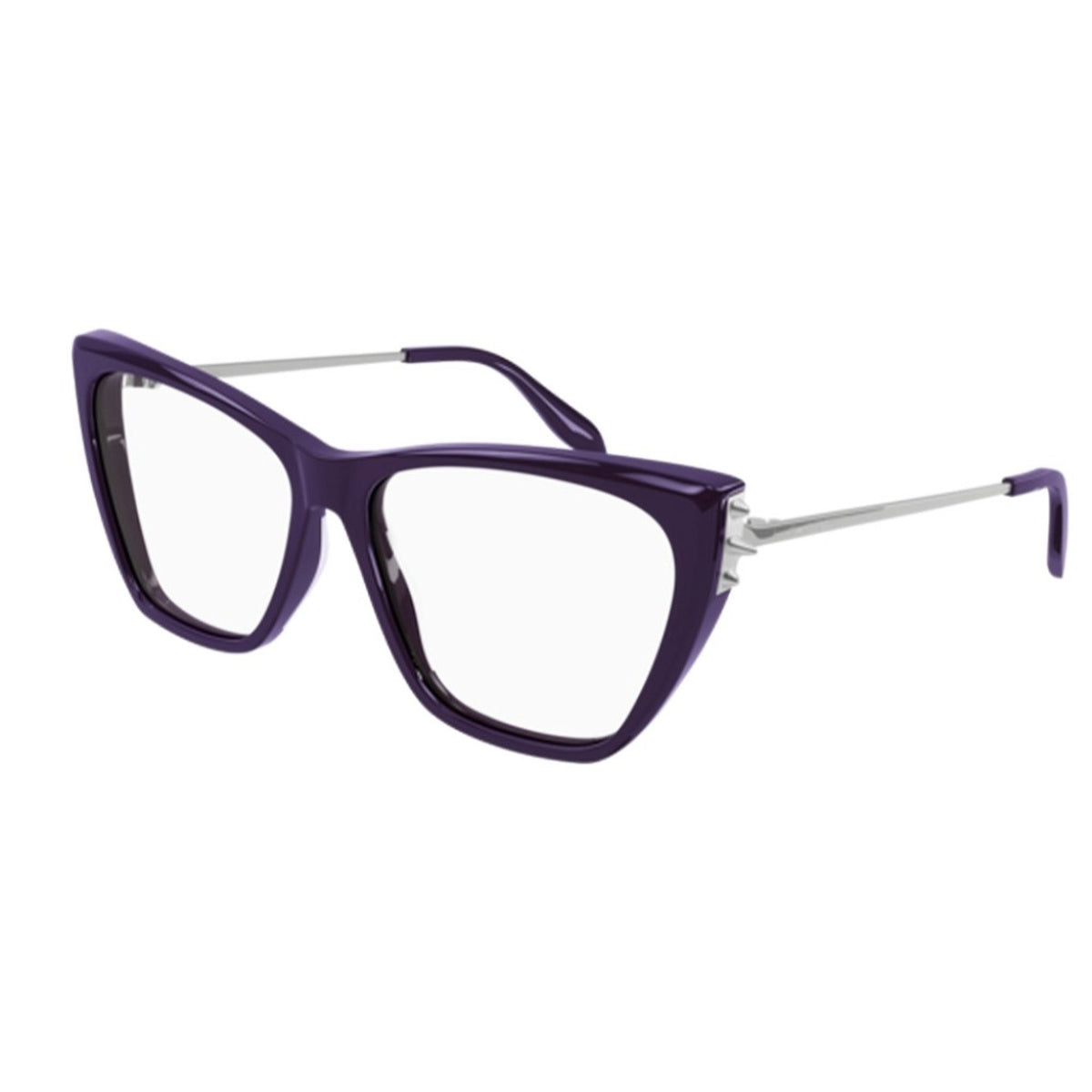 Alexander McQueen Women's Sunglasses Fall Winter Violet Transparent Demo Lens Demo Lens Dark AM0341O 003