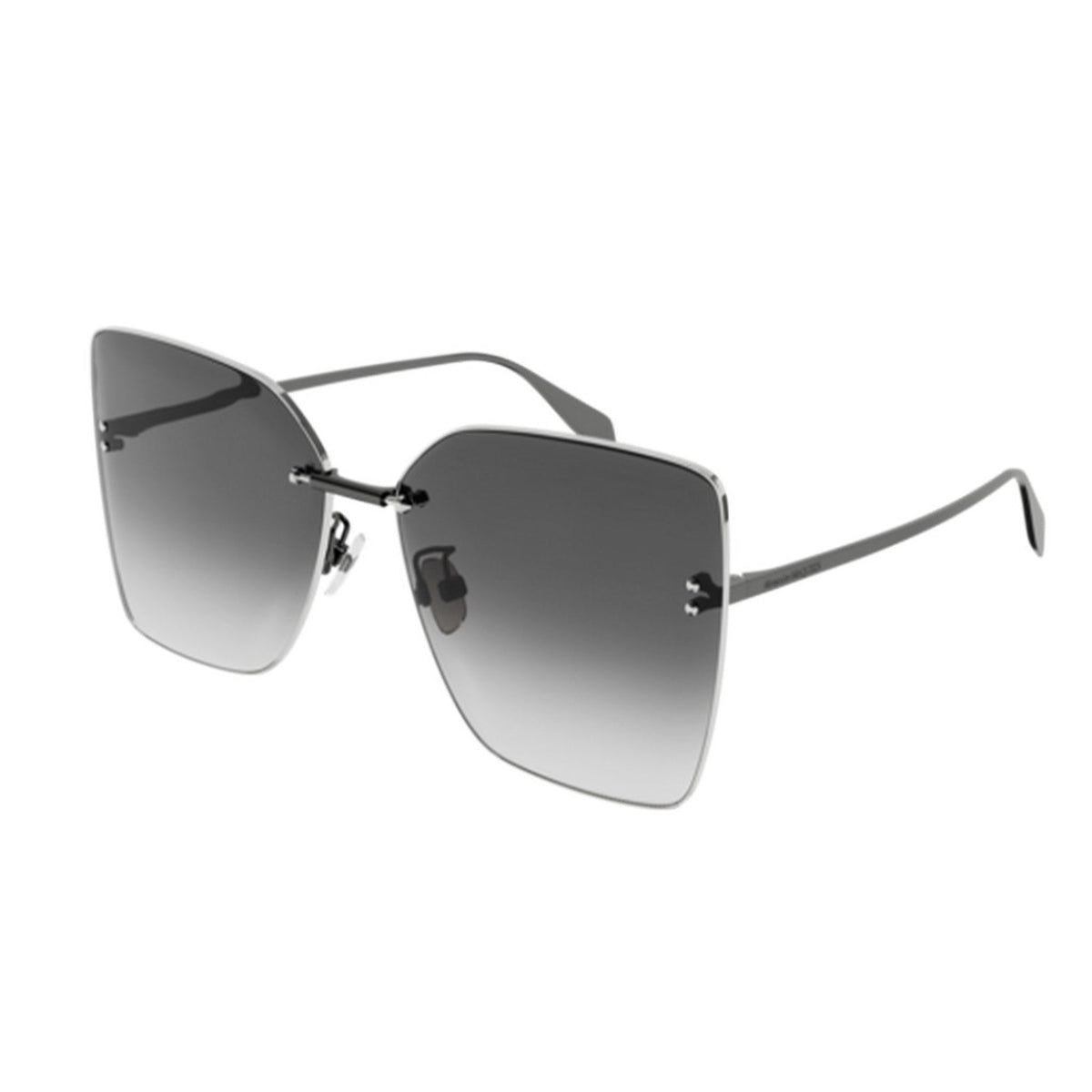 Alexander McQueen Women's Sunglasses Fall Winter Ruthenium Grey Nylon Nylon Silver AM0342S 001