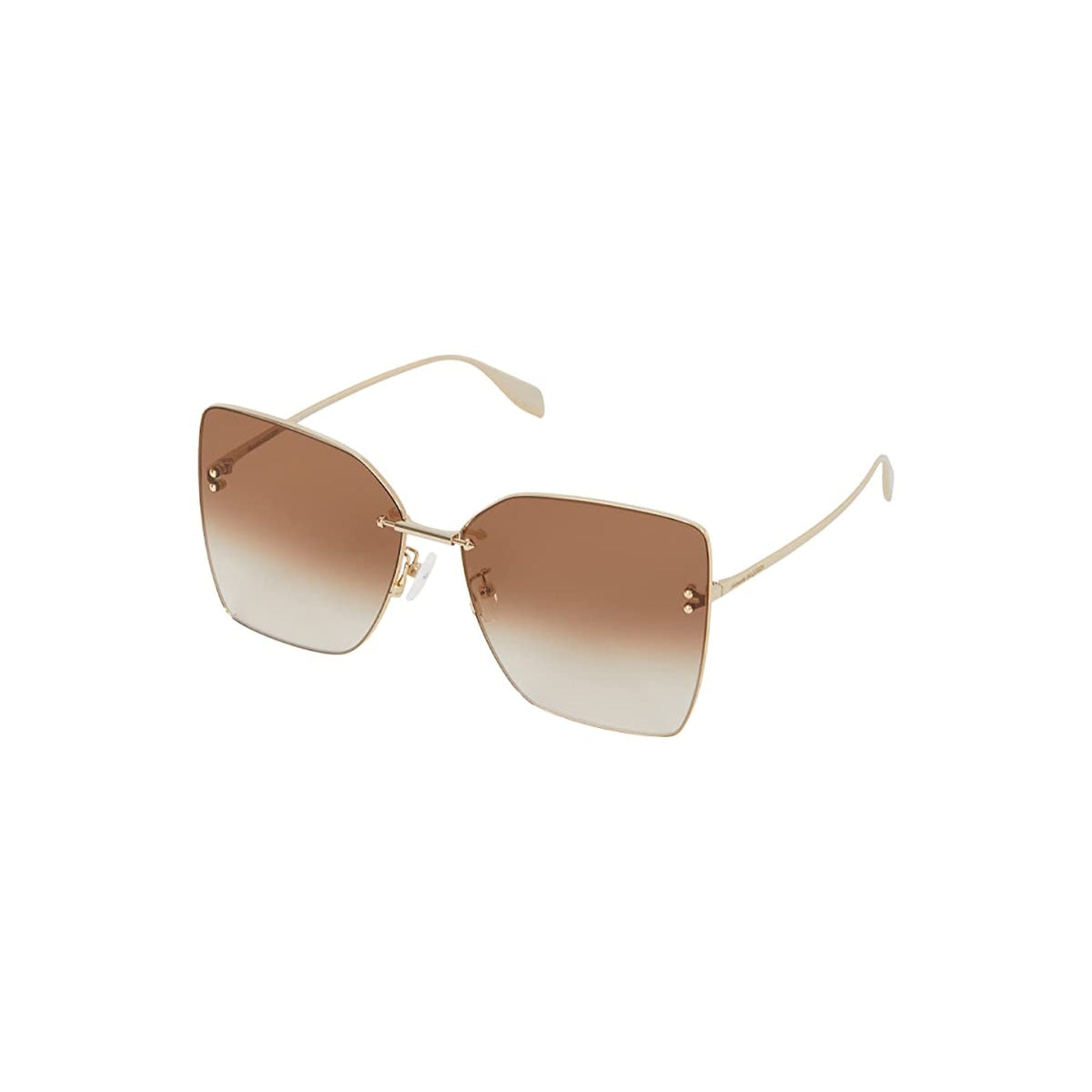 Alexander McQueen Women's Sunglasses Fall Winter Gold Brown Nylon Nylon Light AM0342S 002