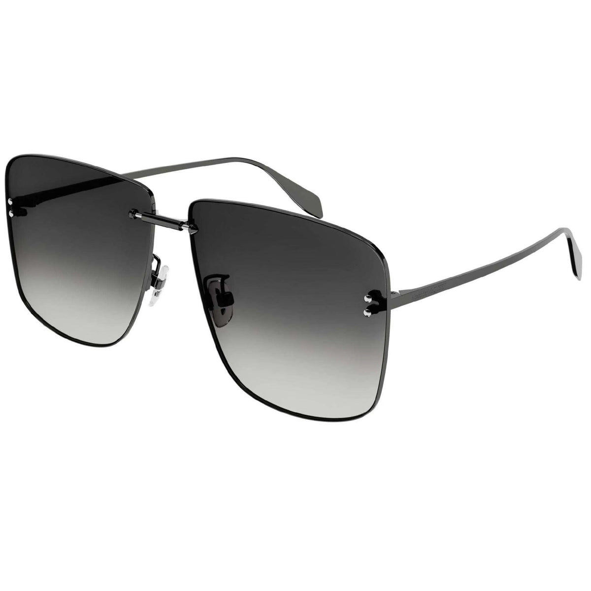 Alexander McQueen Unisex Sunglasses Fall Winter Ruthenium Grey Nylon Nylon Silver AM0343S 001