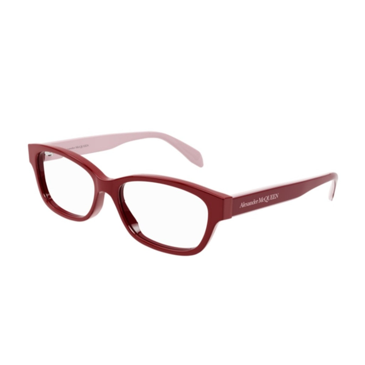 Alexander McQueen Women's Sunglasses Fall Winter Red Transparent Demo Lens Demo Lens Shiny AM0344O 004