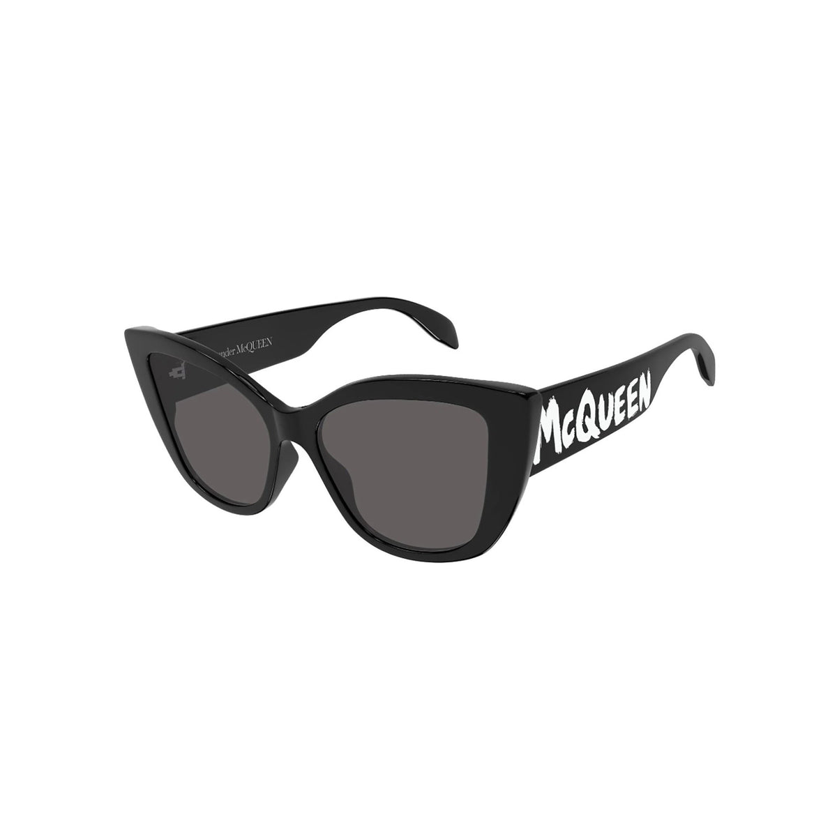 Alexander McQueen Women's Sunglasses Spring Summer Black Grey CR 39 CR 39 Shiny AM0347S 001