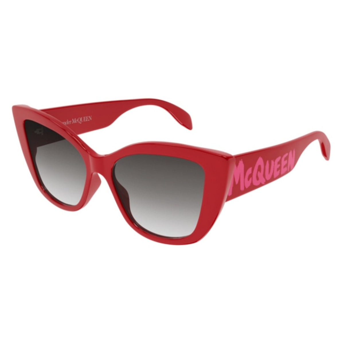 Alexander McQueen Women's Sunglasses Spring Summer Red Grey CR 39 CR 39 Shiny AM0347S 002