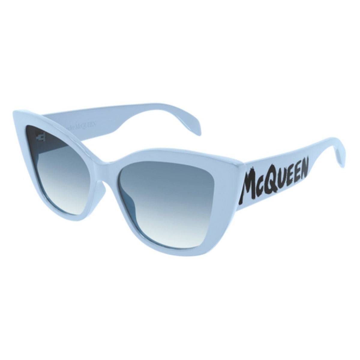 Alexander McQueen Women's Sunglasses Spring Summer Light-Blue Light Blue CR 39 CR 39 Shiny AM0347S 004