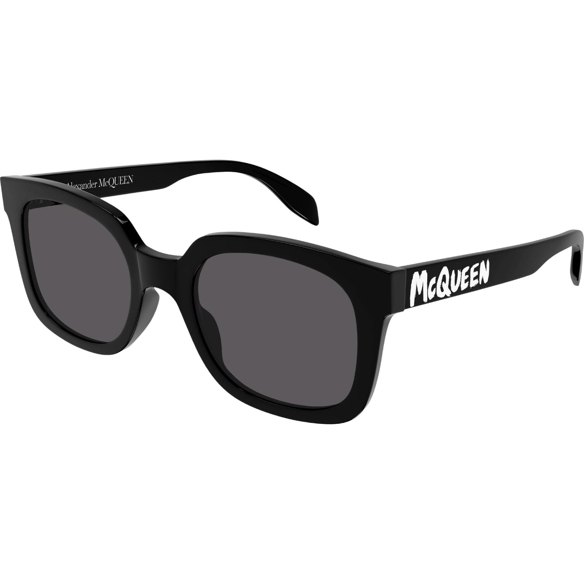 Alexander McQueen Men's Sunglasses Spring Summer Black Grey CR 39 CR 39 Shiny AM0348S 001