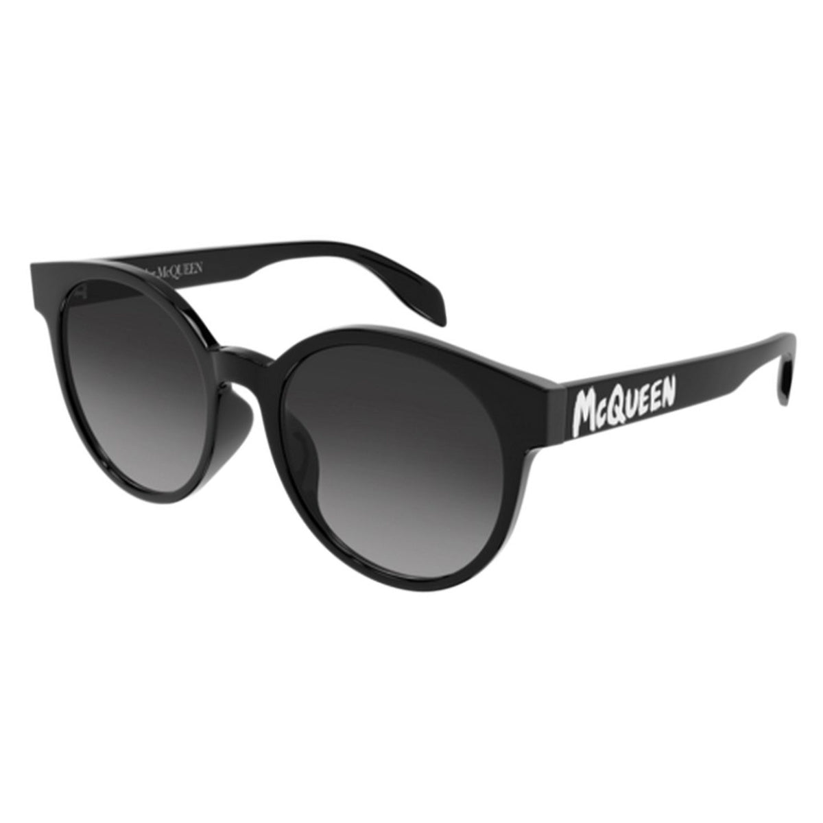 Alexander McQueen Women's Sunglasses Spring Summer Black Grey CR 39 CR 39 Shiny AM0349SA 001