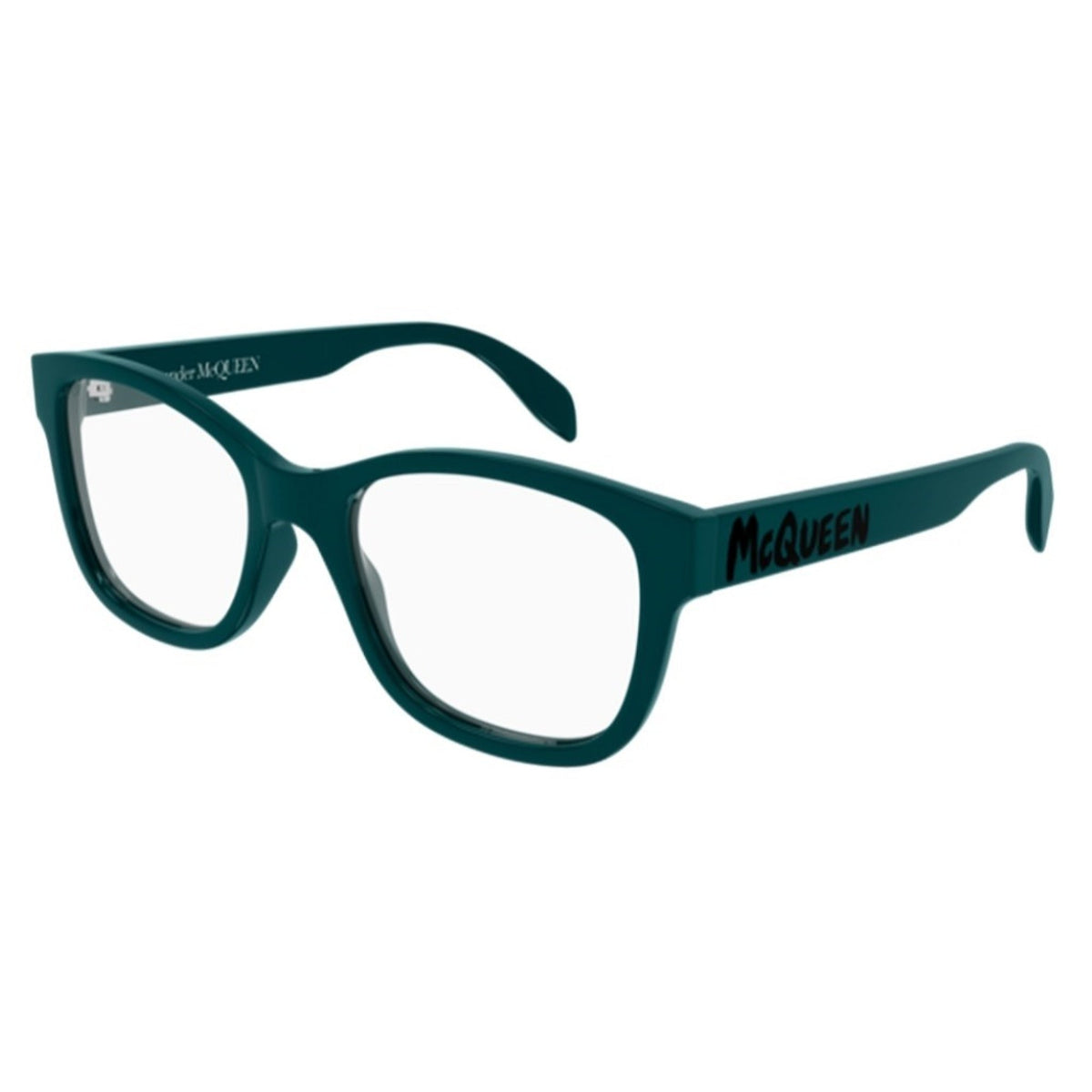 Alexander McQueen Men's Sunglasses Spring Summer Green Transparent Demo Lens Demo Lens Dark AM0350O 003