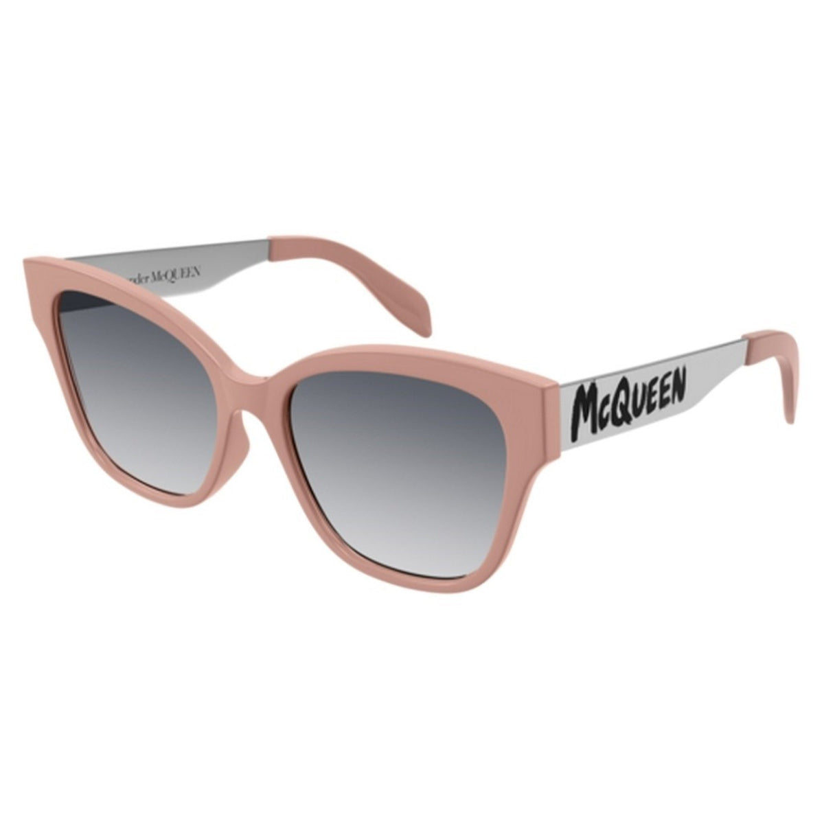 Alexander McQueen Women's Sunglasses Spring Summer Pink Grey CR 39 CR 39 Shiny AM0353S 002