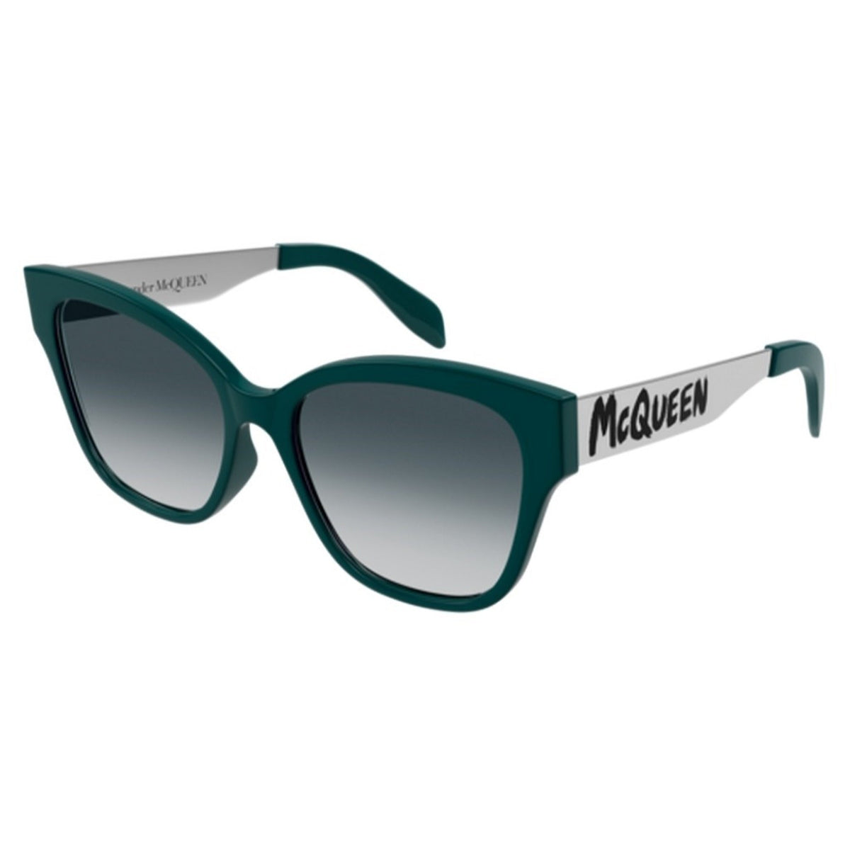 Alexander McQueen Women's Sunglasses Spring Summer Green Grey CR 39 CR 39 Dark AM0353S 004