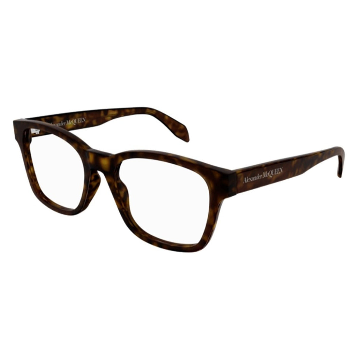 Alexander McQueen Men's Sunglasses Spring Summer Havana Transparent Demo Lens Demo Lens Dark AM0356O 002