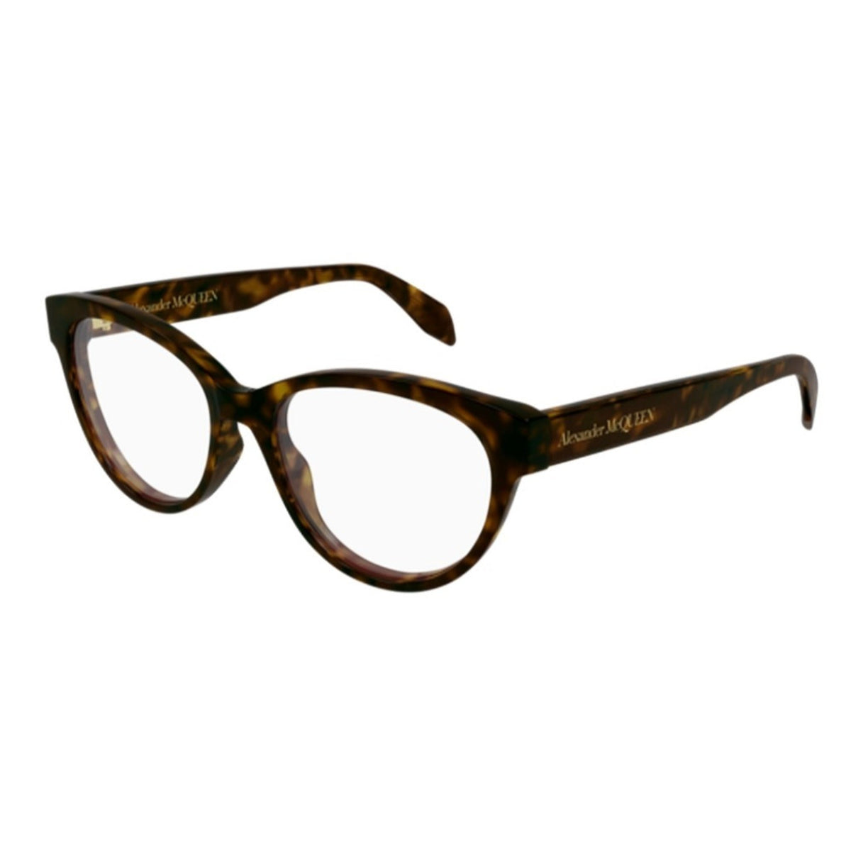 Alexander McQueen Women's Sunglasses Spring Summer Havana Transparent Demo Lens Demo Lens Dark AM0359O 002