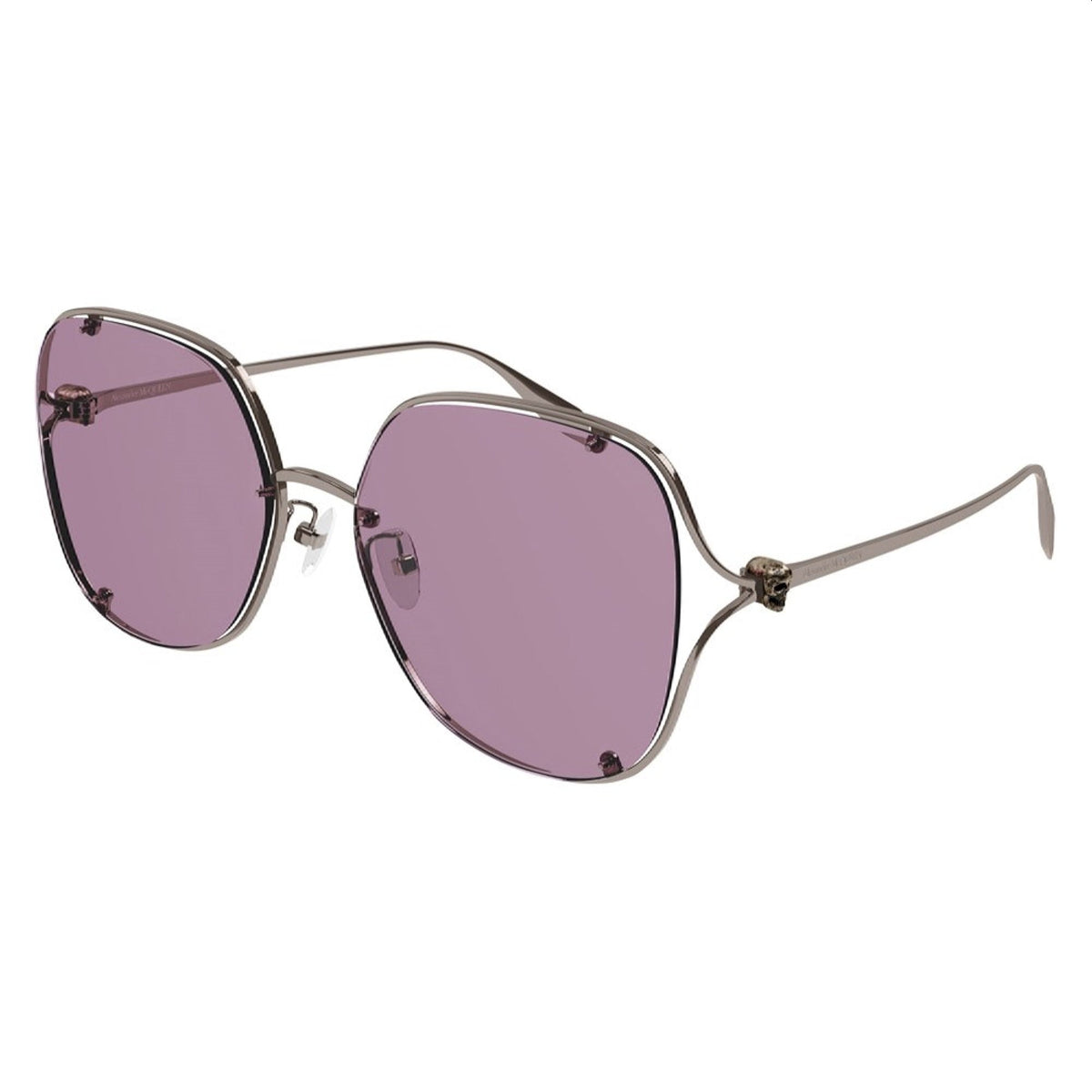 Alexander McQueen Women's Sunglasses Spring Summer Beige Pink Nylon Nylon Shiny AM0366S 003