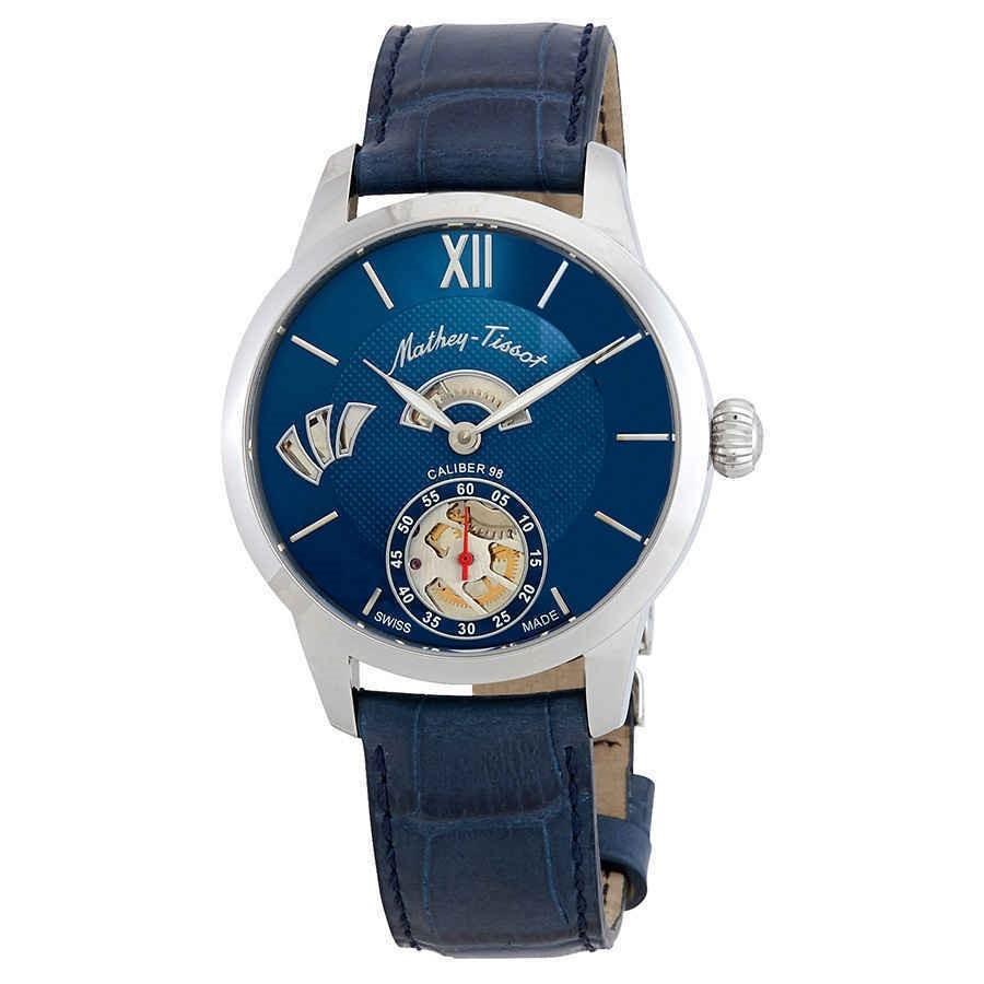 Mathey-Tissot Men&#39;s AM1886ABU Edmond 1886 Blue Leather Watch