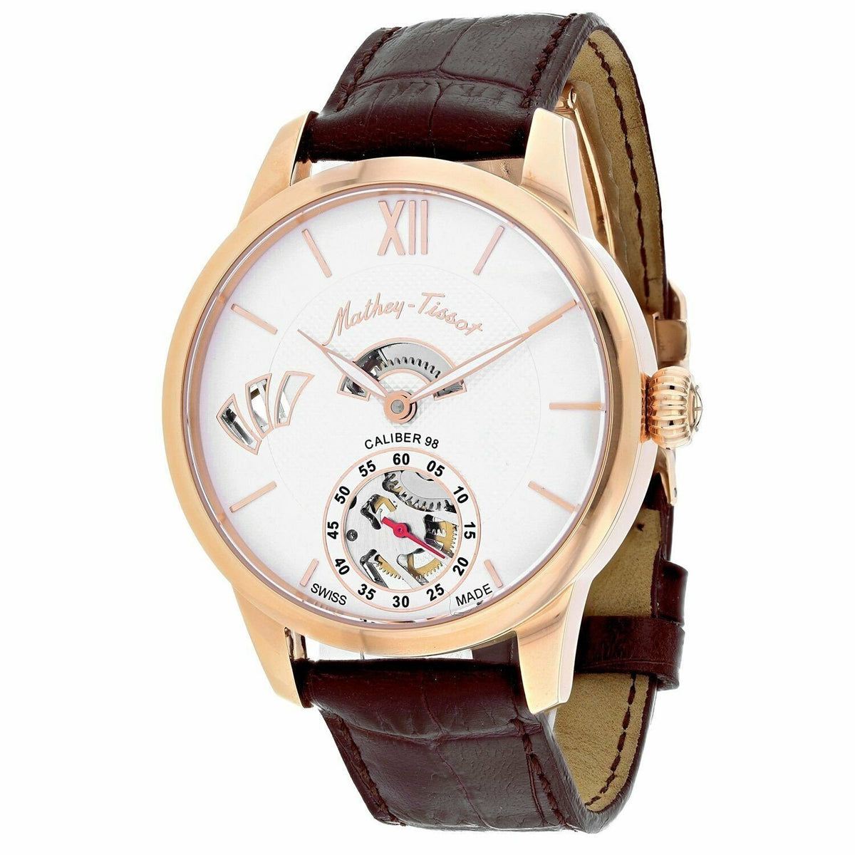 Mathey-Tissot Men&#39;s AM1886PZ Edmond 1886 Brown Leather Watch