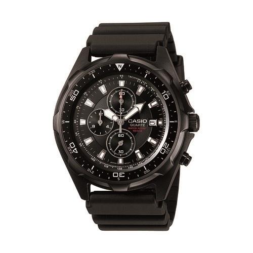 Casio Men's AMW-330B-1AV Classic Chronograph Black Rubber Watch