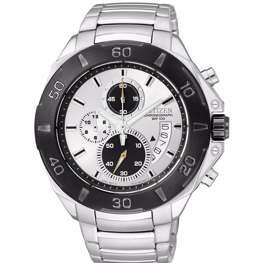 Citizen Men&#39;s AN3401-55A Classic Chronograph Stainless Steel Watch