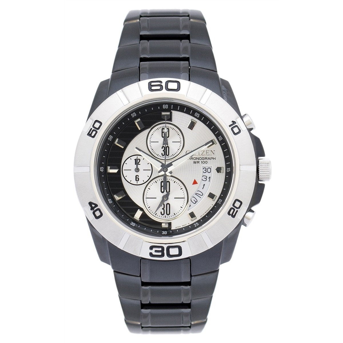 Citizen Men&#39;s AN3417-55B Classic Chronograph Black Stainless Steel Watch