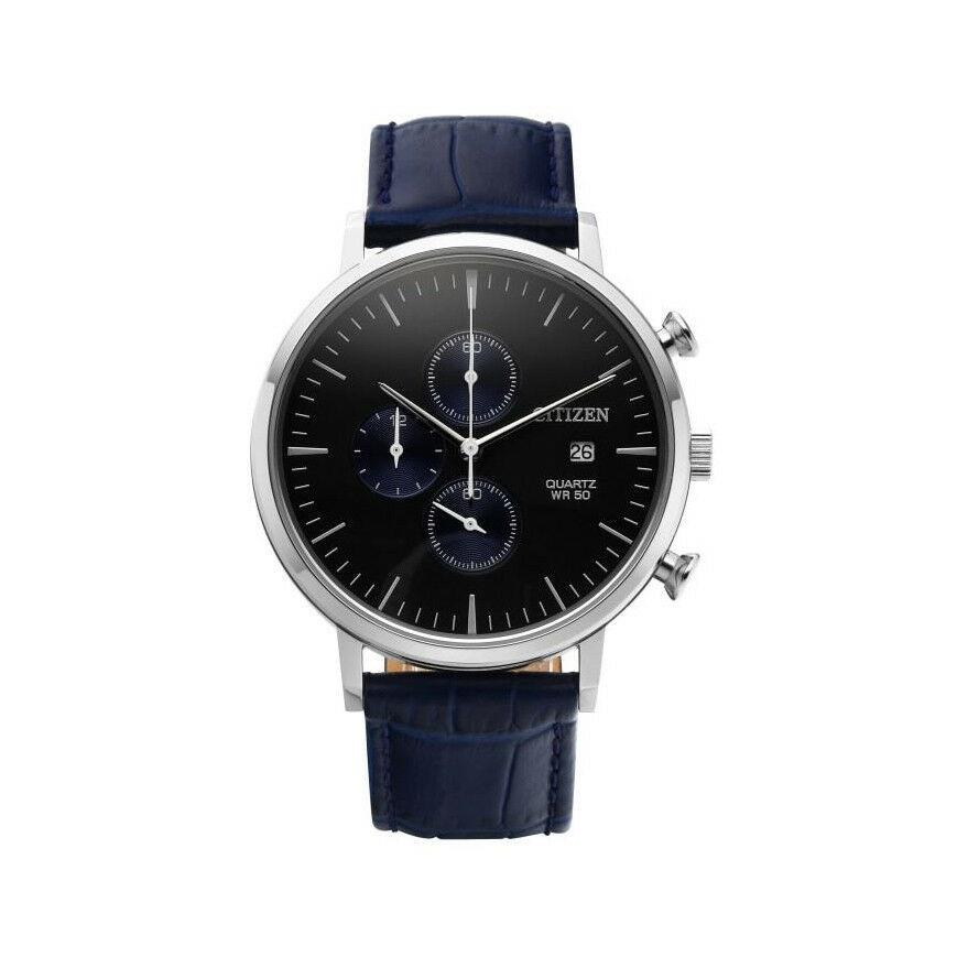 Citizen Men&#39;s AN3610-04H Citizen Chronograph Blue Leather Watch
